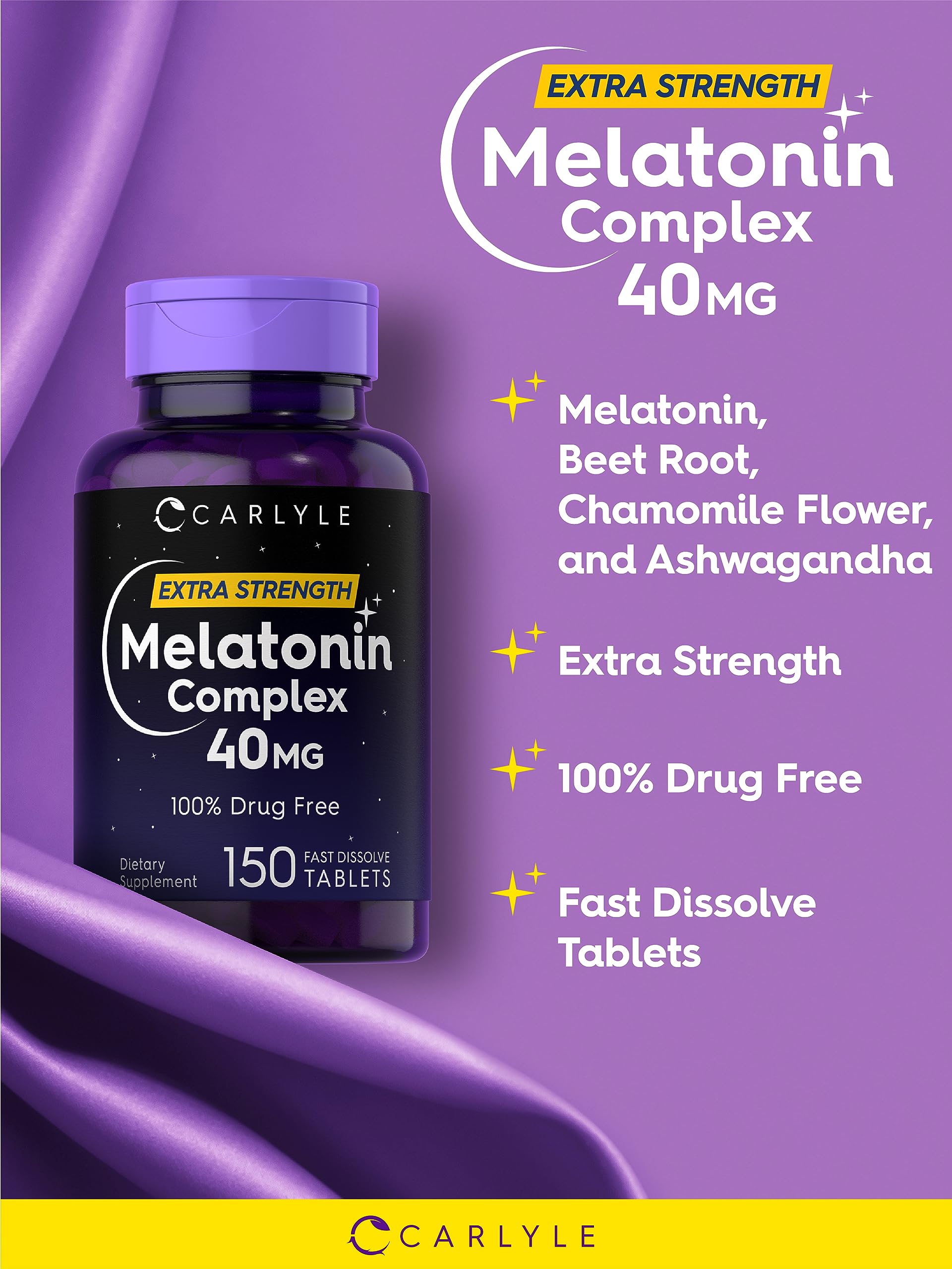 Foto 5 pulgar | Suplemento Carlyle Melatonin Complex 40 Mg 150 Comprimidos - Venta Internacional.