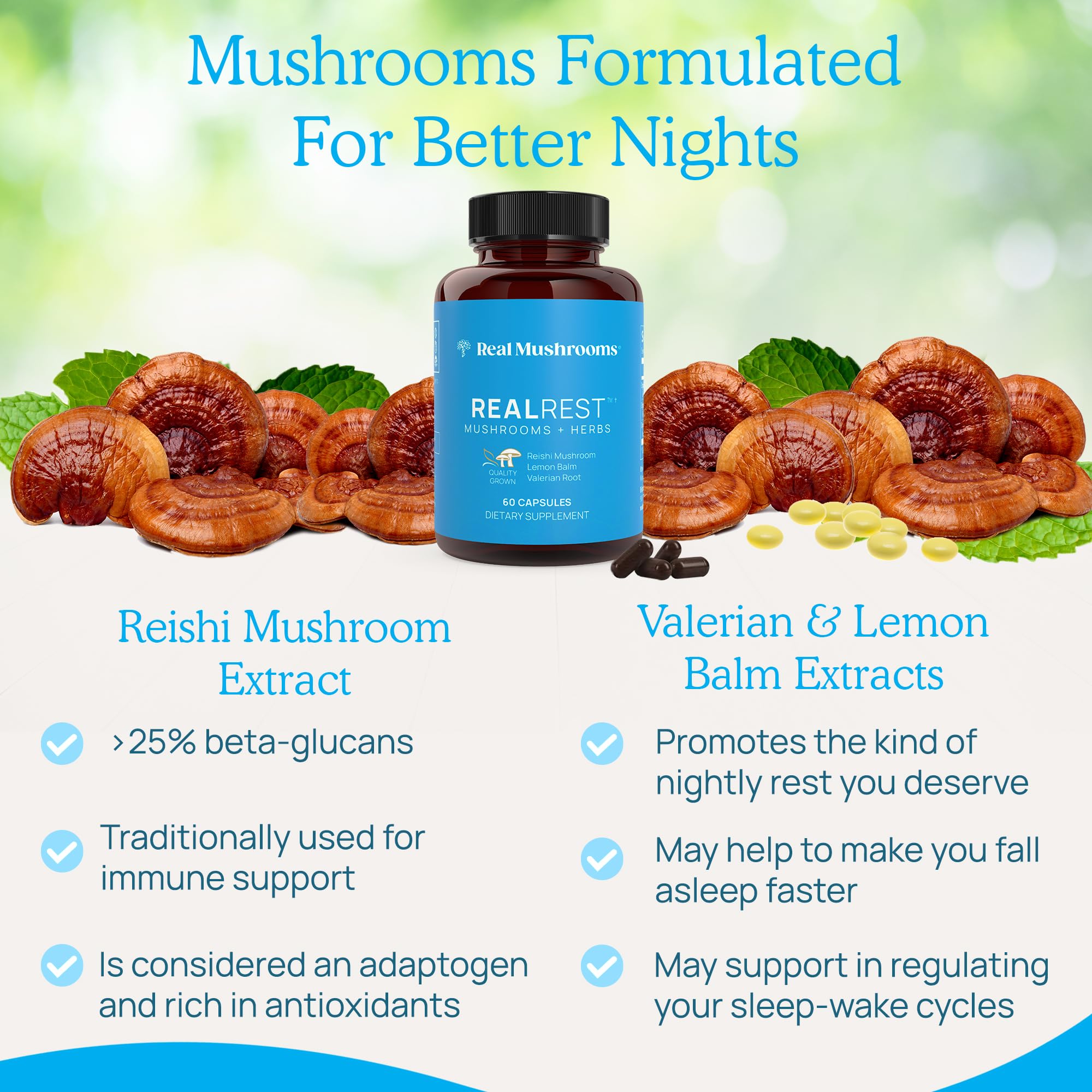 Foto 7 pulgar | Suplemento De Hongos Reishi Real Mushrooms Realrest 60 Cápsulas - Venta Internacional.