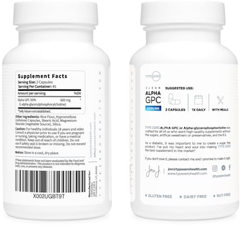 Foto 2 | Tipo De Suplemento Zero Ultra Clean Alpha Gpc Choline 600 Mg - Venta Internacional.