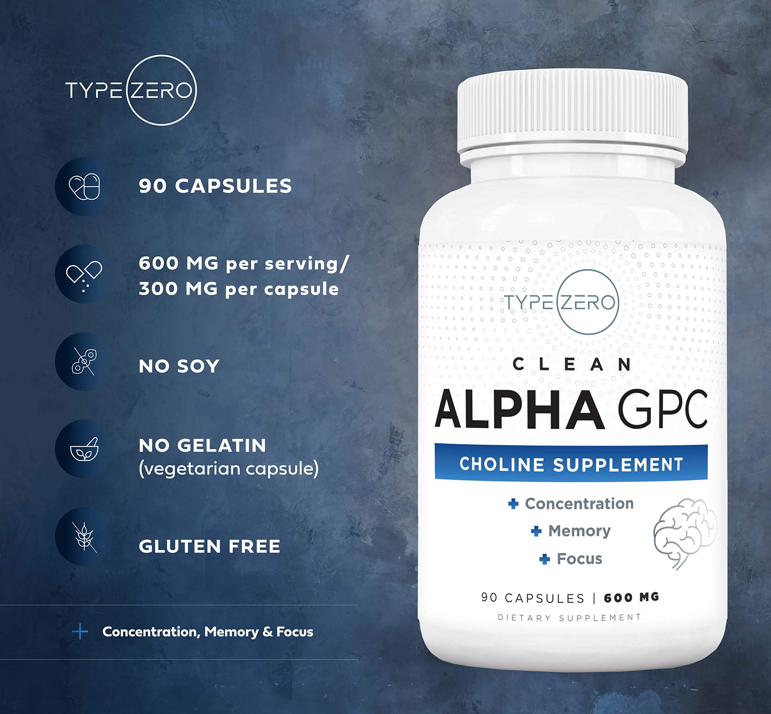 Foto 6 pulgar | Tipo De Suplemento Zero Ultra Clean Alpha Gpc Choline 600 Mg - Venta Internacional.