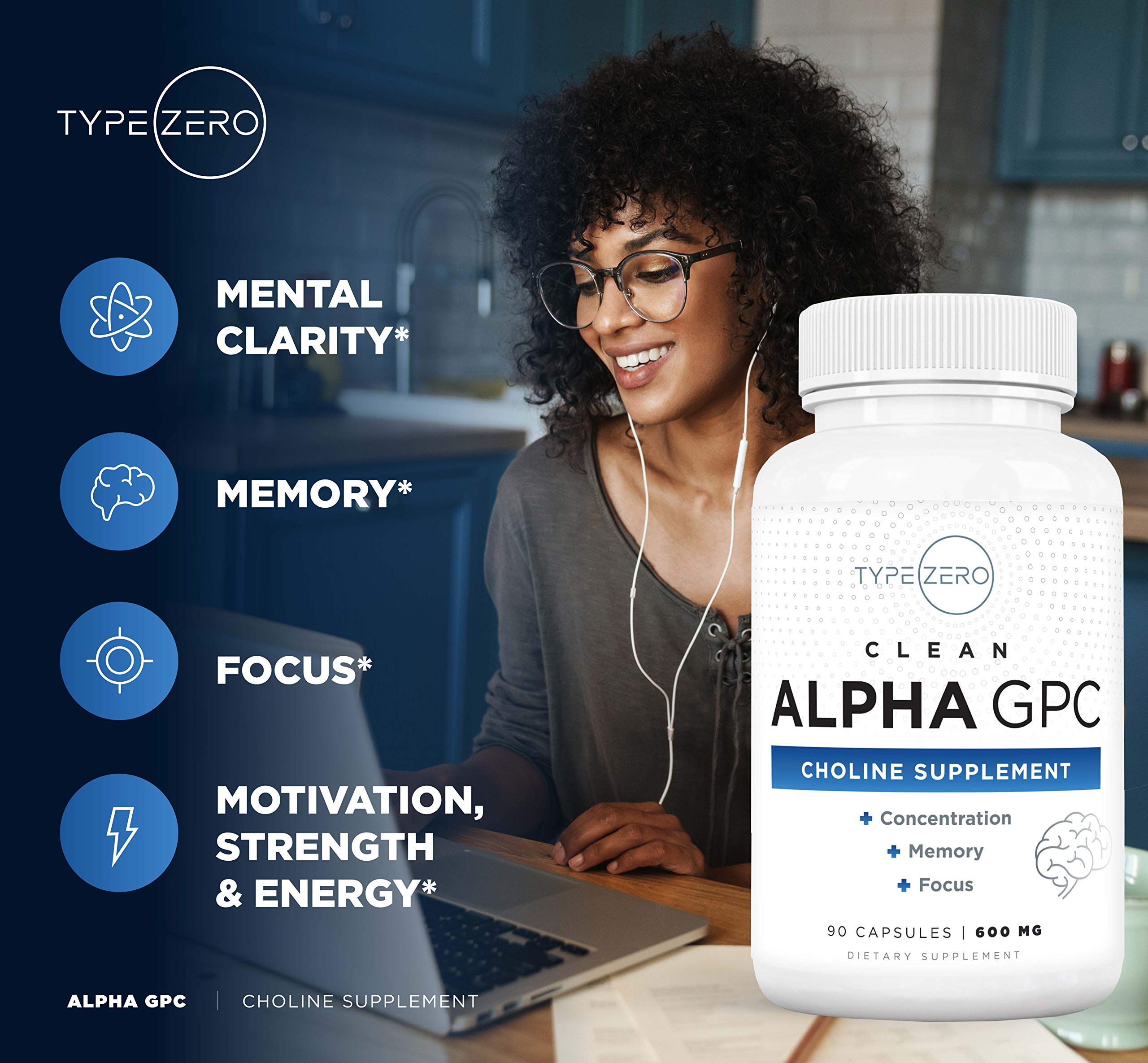 Foto 7 pulgar | Tipo De Suplemento Zero Ultra Clean Alpha Gpc Choline 600 Mg - Venta Internacional.