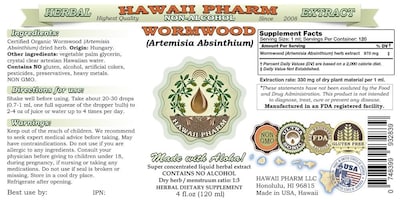 Foto 2 | Extracto Líquido De Ajenjo Sin Alcohol De 60 Ml Organic Hawaii Pharm - Venta Internacional.