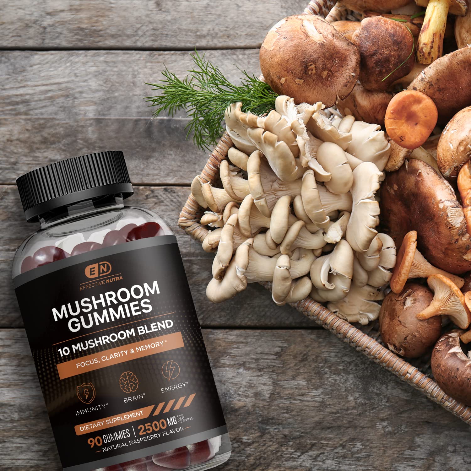 Foto 6 pulgar | Gominolas De Hongos Effective Nutra Mushroom Complex 2500 Mg - Venta Internacional.