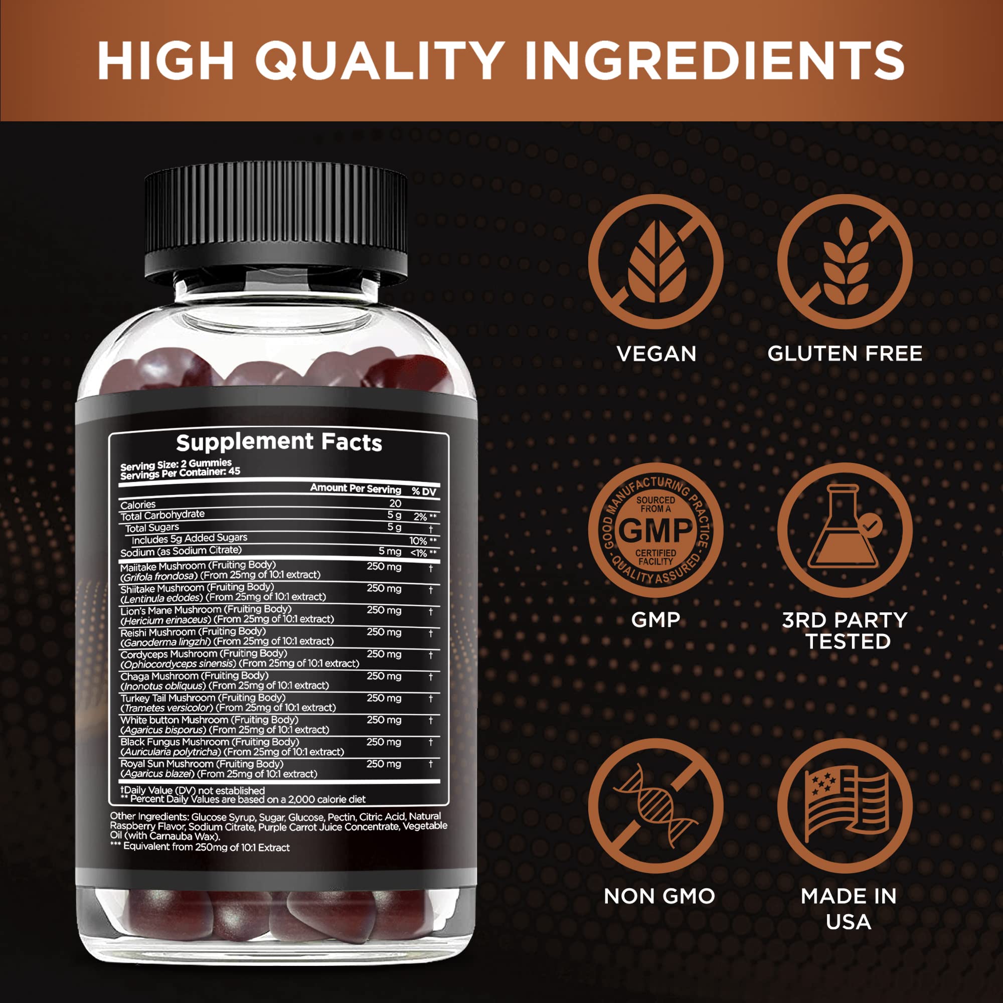Foto 7 pulgar | Gominolas De Hongos Effective Nutra Mushroom Complex 2500 Mg - Venta Internacional.