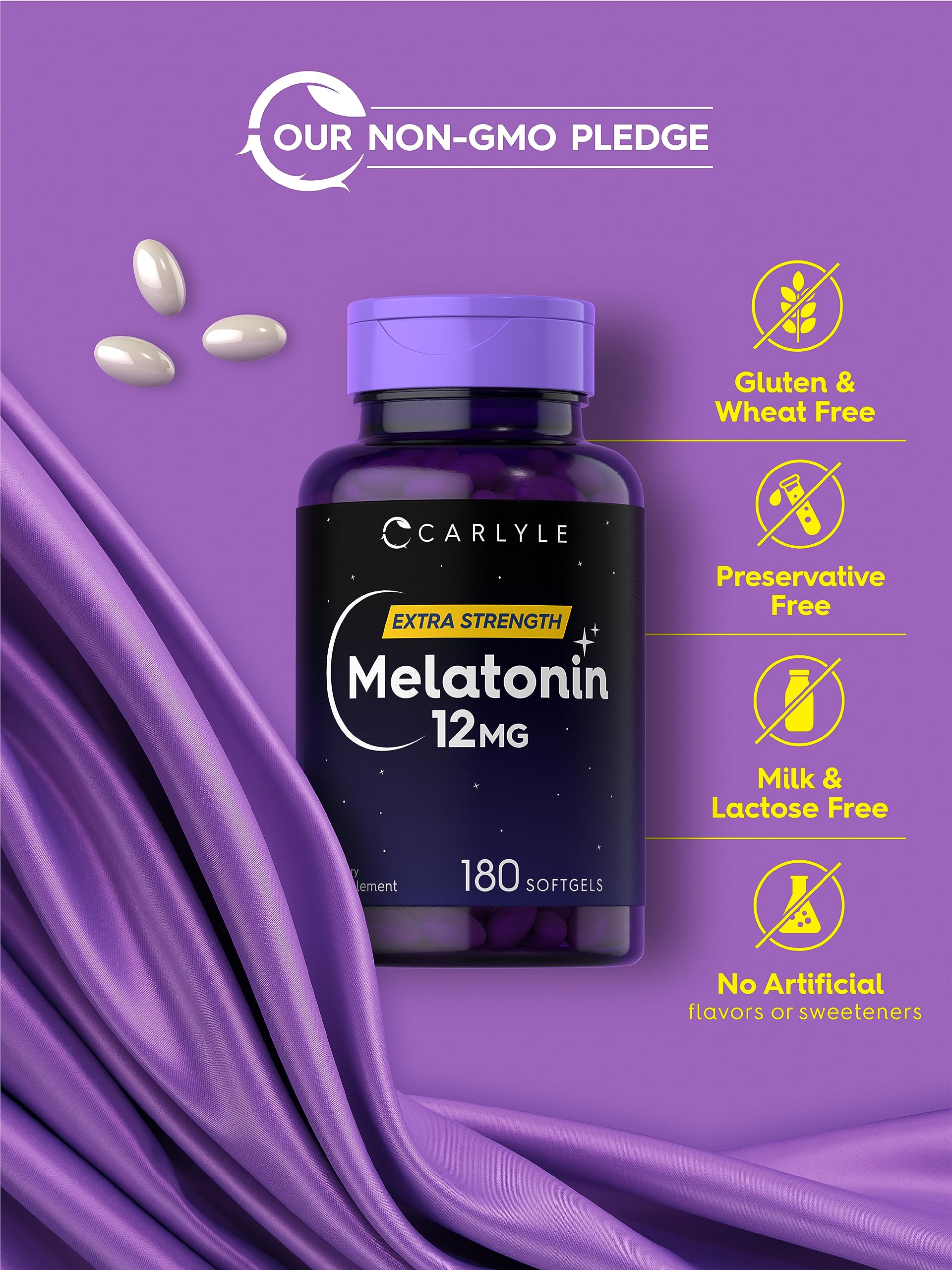 Foto 5 pulgar | Suplemento Carlyle Melatonin 12 Mg 180 Cápsulas De Gelatina Blanda - Venta Internacional.