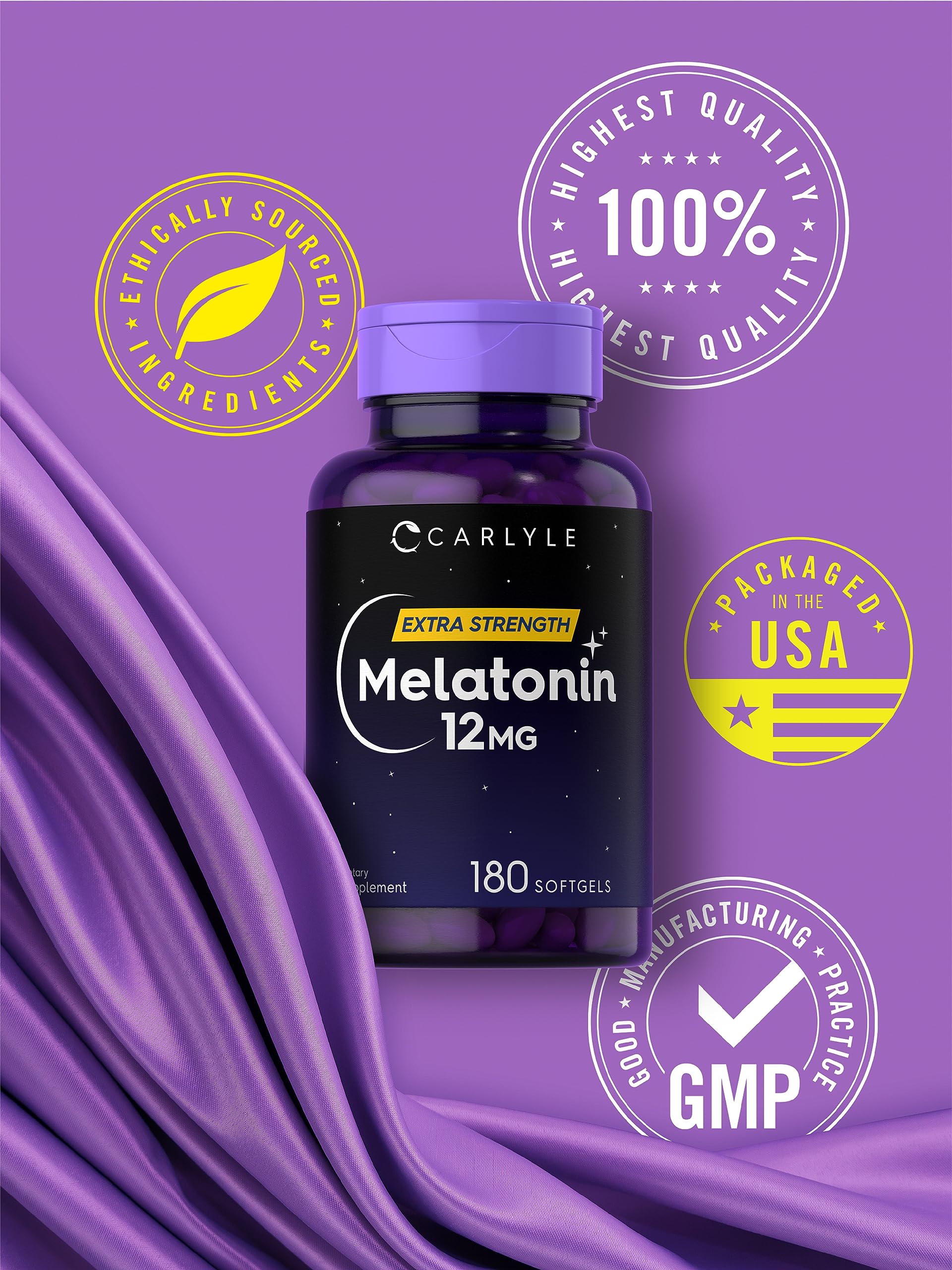 Foto 6 pulgar | Suplemento Carlyle Melatonin 12 Mg 180 Cápsulas De Gelatina Blanda - Venta Internacional.