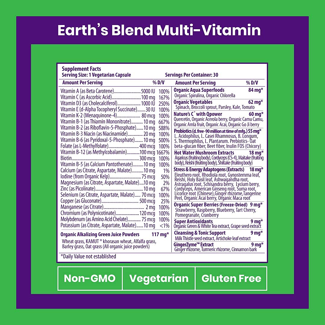 Foto 3 pulgar | Suplemento Paradise Herbs Earth's Blend  Superfood 30 Cápsulas - Venta Internacional.