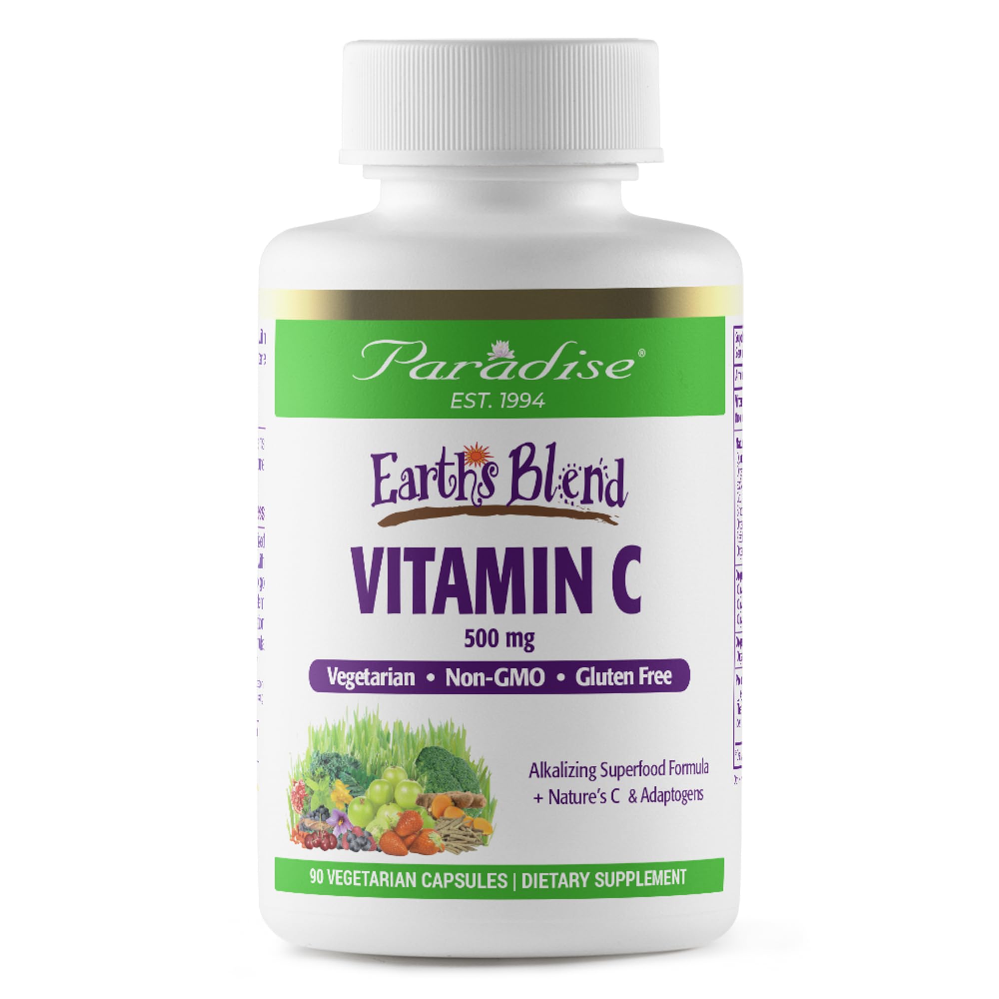 Suplemento Paradise Herbs Earth's Blend De Vitamina C 90 Cápsulas - Venta Internacional.