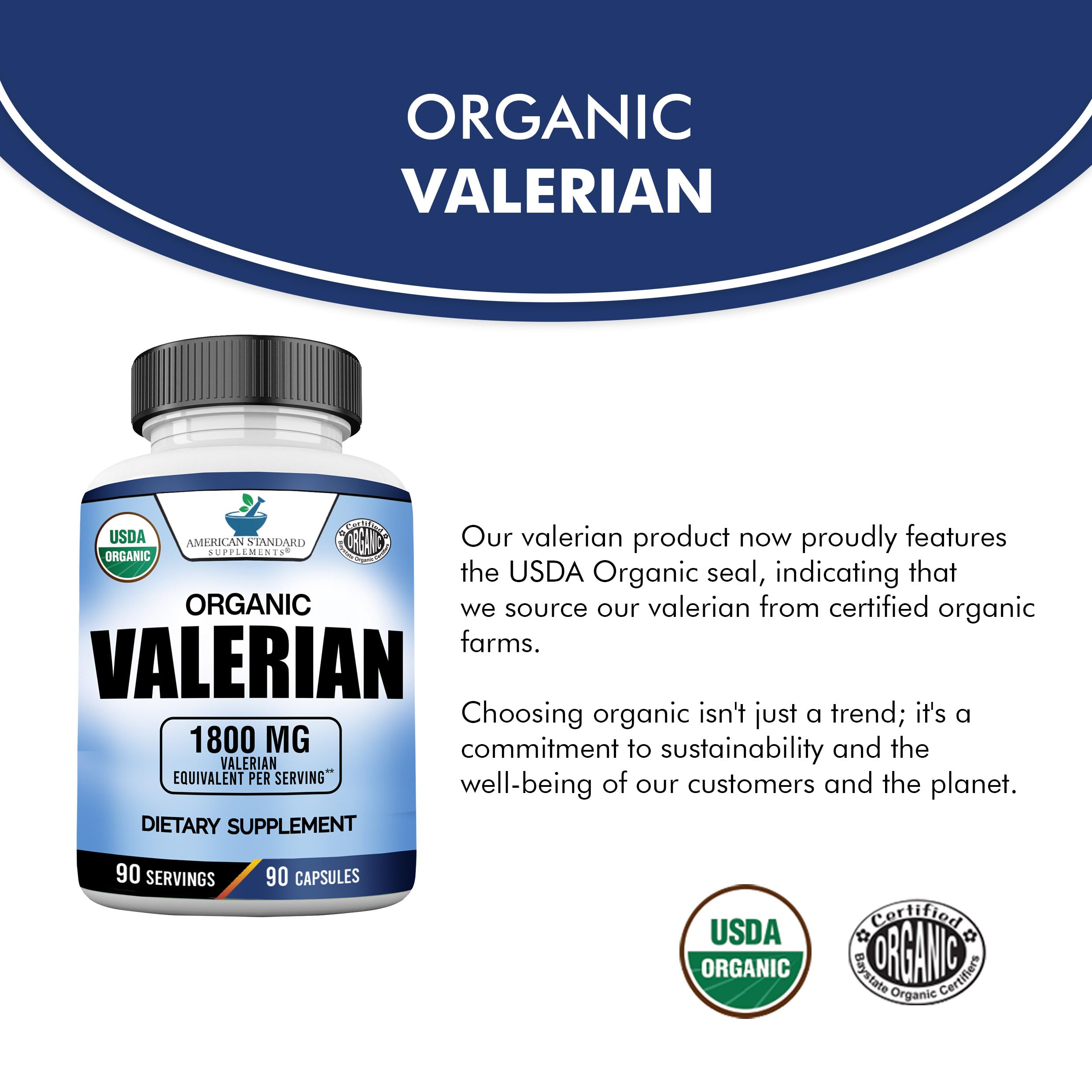 Foto 4 | Suplemento American Standard De Raíz De Valeriana 1800 Mg 90 Cápsulas - Venta Internacional.
