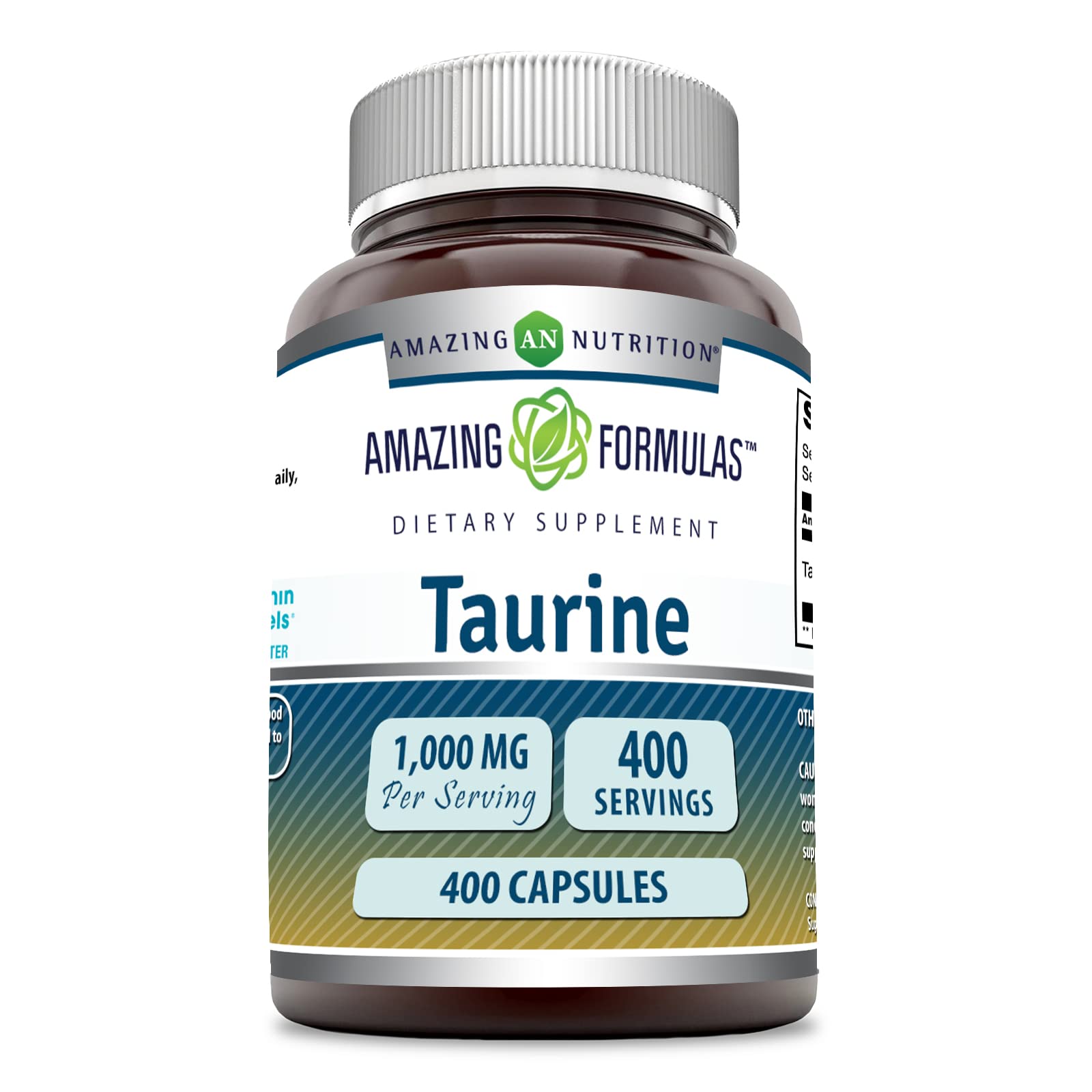 Suplemento Amazing Formulas De Taurina 1000 Mg 400 Cápsulas - Venta Internacional.