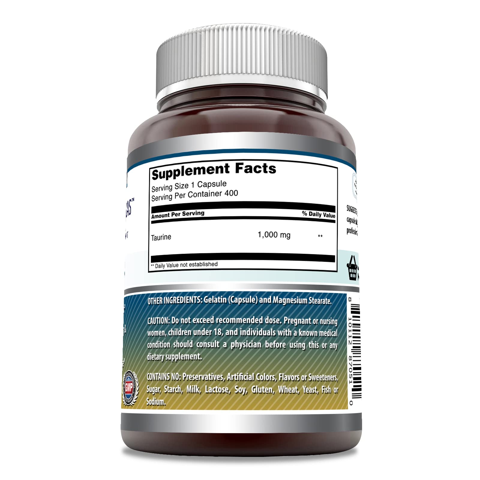 Foto 3 pulgar | Suplemento Amazing Formulas De Taurina 1000 Mg 400 Cápsulas - Venta Internacional.
