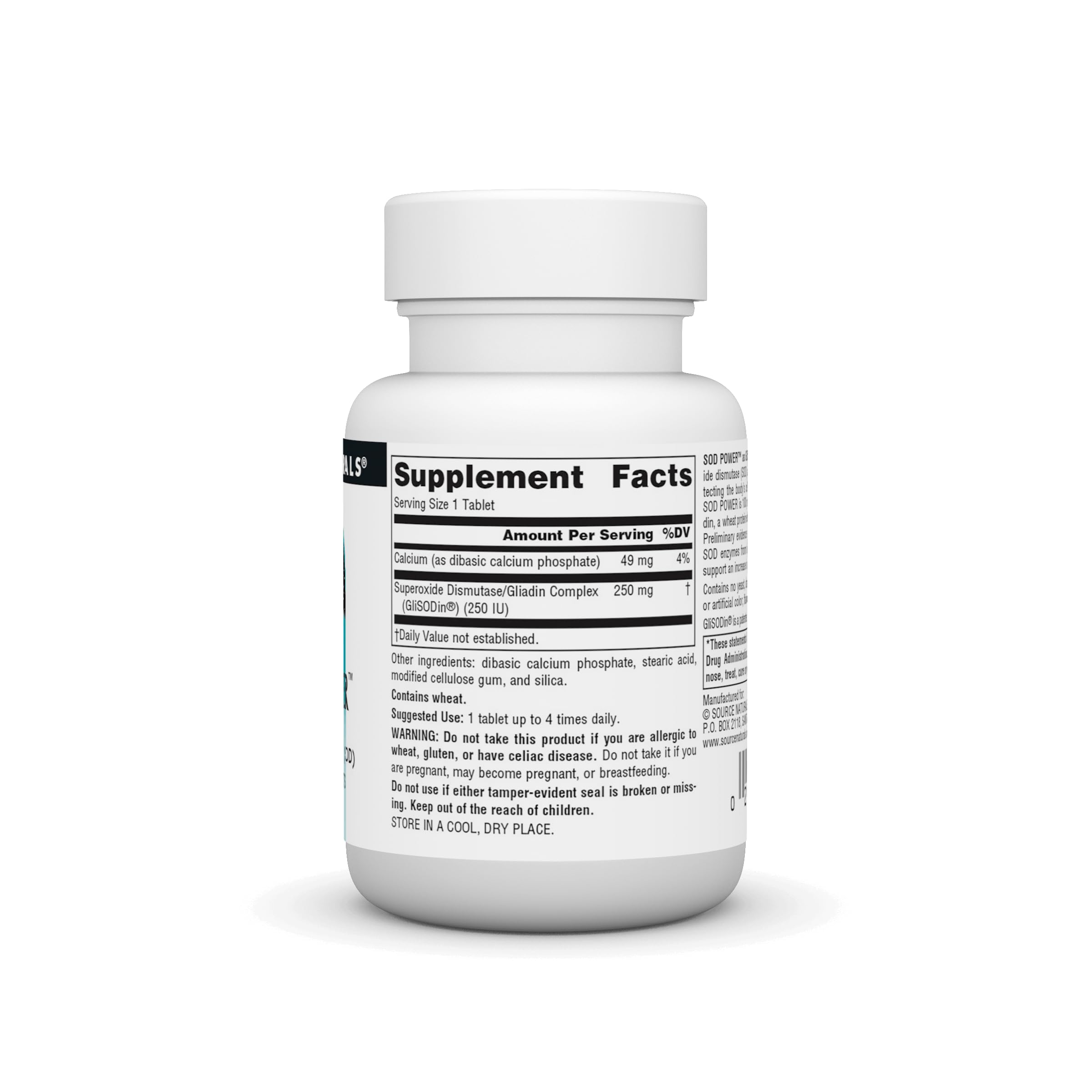 Foto 3 pulgar | Supplement Source Naturals Sod Power En Forma De Glisodina 250 Mg 30 Comprimidos - Venta Internacional.