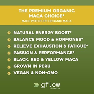 Foto 4 | Suplemento De Vitaminas Gflow Raíz De Maca Orgánica 1500 Mg 120 Cápsulas - Venta Internacional.