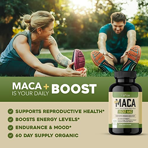 Foto 6 pulgar | Suplemento De Vitaminas Gflow Raíz De Maca Orgánica 1500 Mg 120 Cápsulas - Venta Internacional.