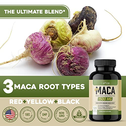 Foto 7 pulgar | Suplemento De Vitaminas Gflow Raíz De Maca Orgánica 1500 Mg 120 Cápsulas - Venta Internacional.