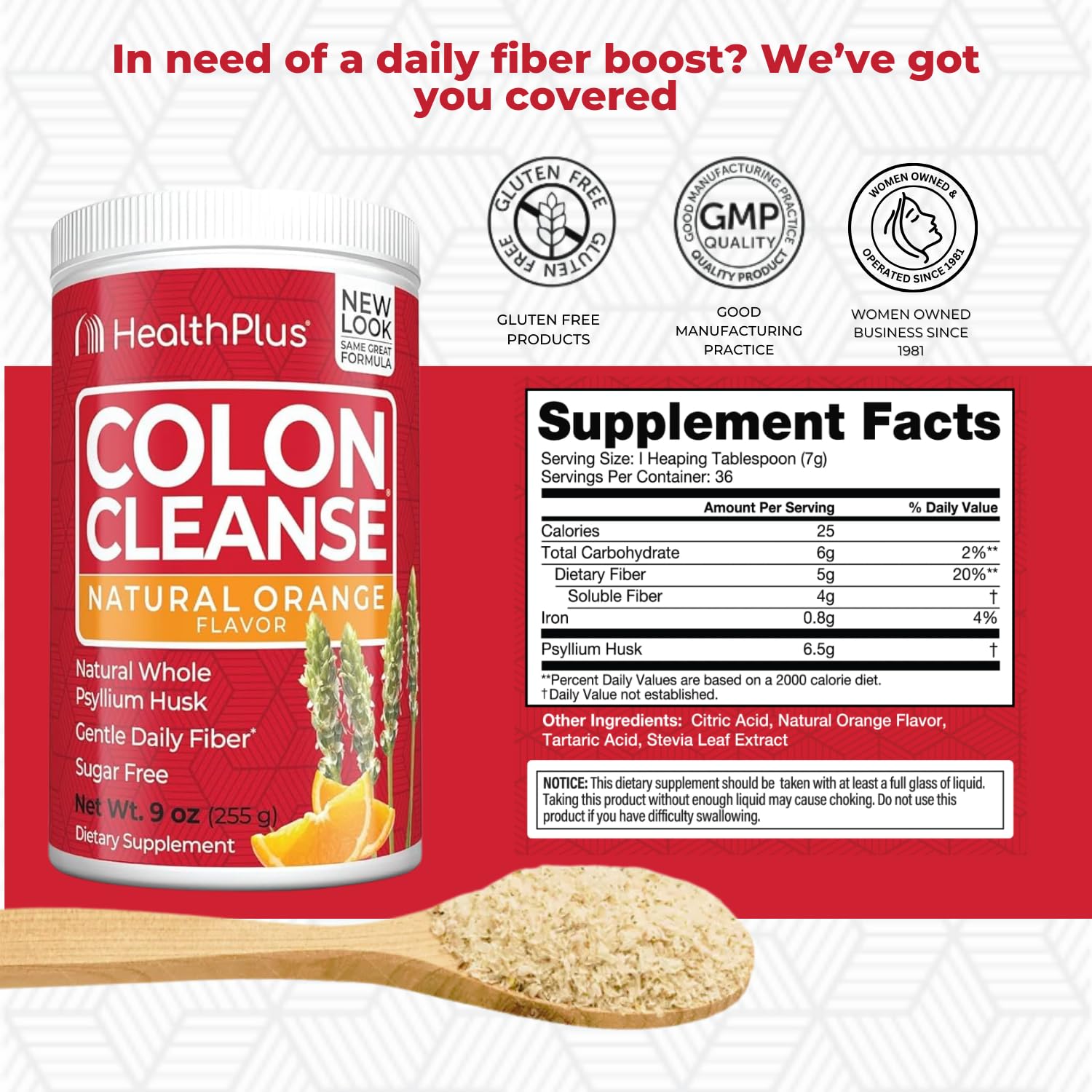 Foto 4 pulgar | Supplement Health Plus Colon Cleanse Fiber Orange 265 Ml - Venta Internacional.