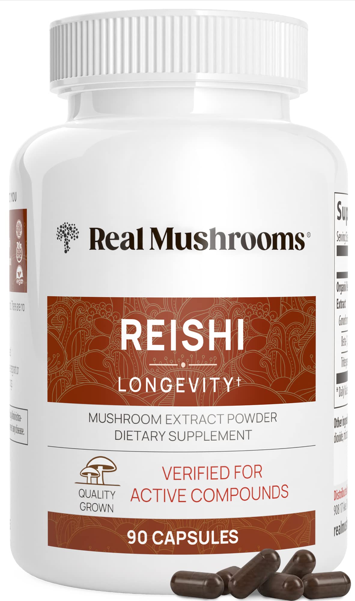 Suplemento De Hongos Reales, Cápsulas De Reishi, 90 Cápsulas - Venta Internacional.
