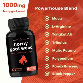 Foto 5 | Suplemento De Extracto De Hierba De Cabra En Celo De Nutrachamps 1000 Mg - Venta Internacional.