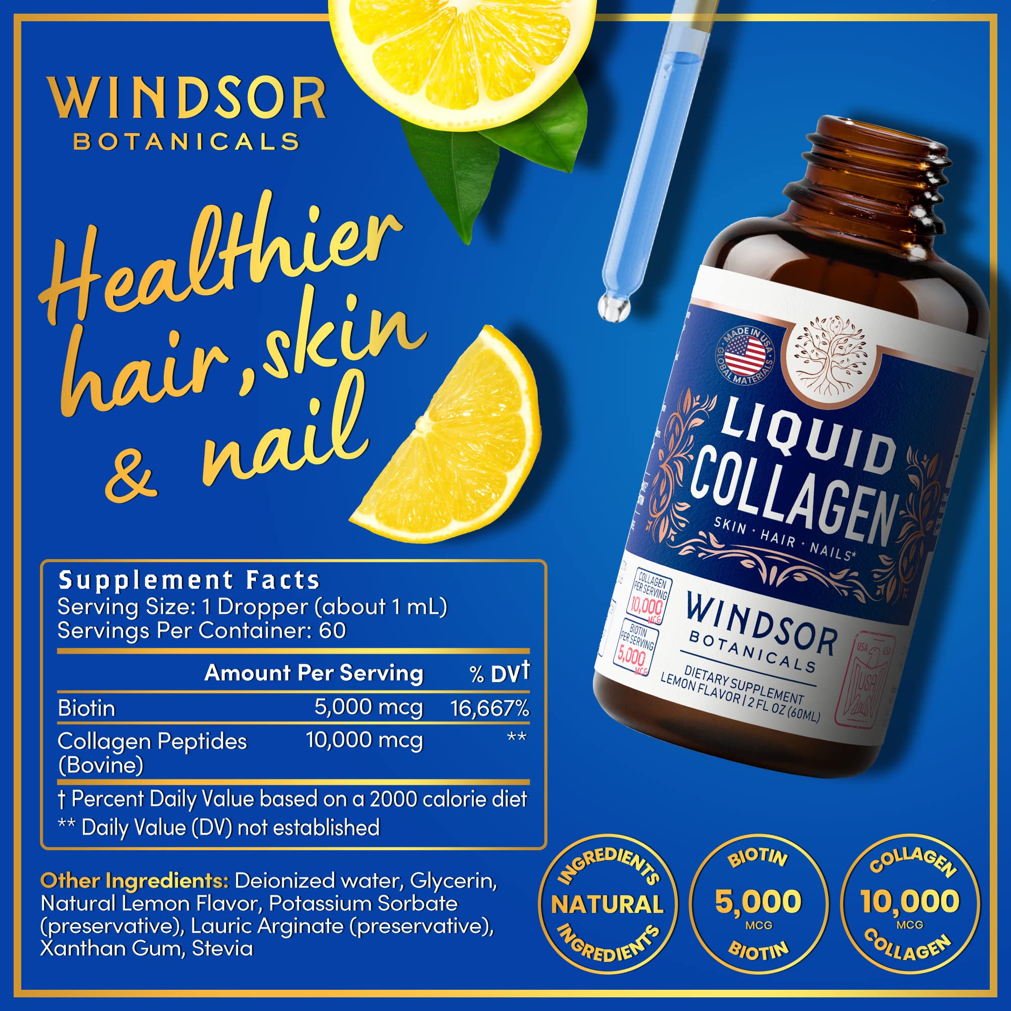 Foto 4 pulgar | Suplemento De Péptidos De Colágeno De Windsor Botanicals De 10,000 Mcg Bi - Venta Internacional.