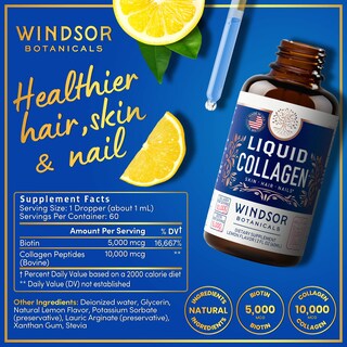 Foto 3 | Suplemento De Péptidos De Colágeno De Windsor Botanicals De 10,000 Mcg Bi - Venta Internacional.