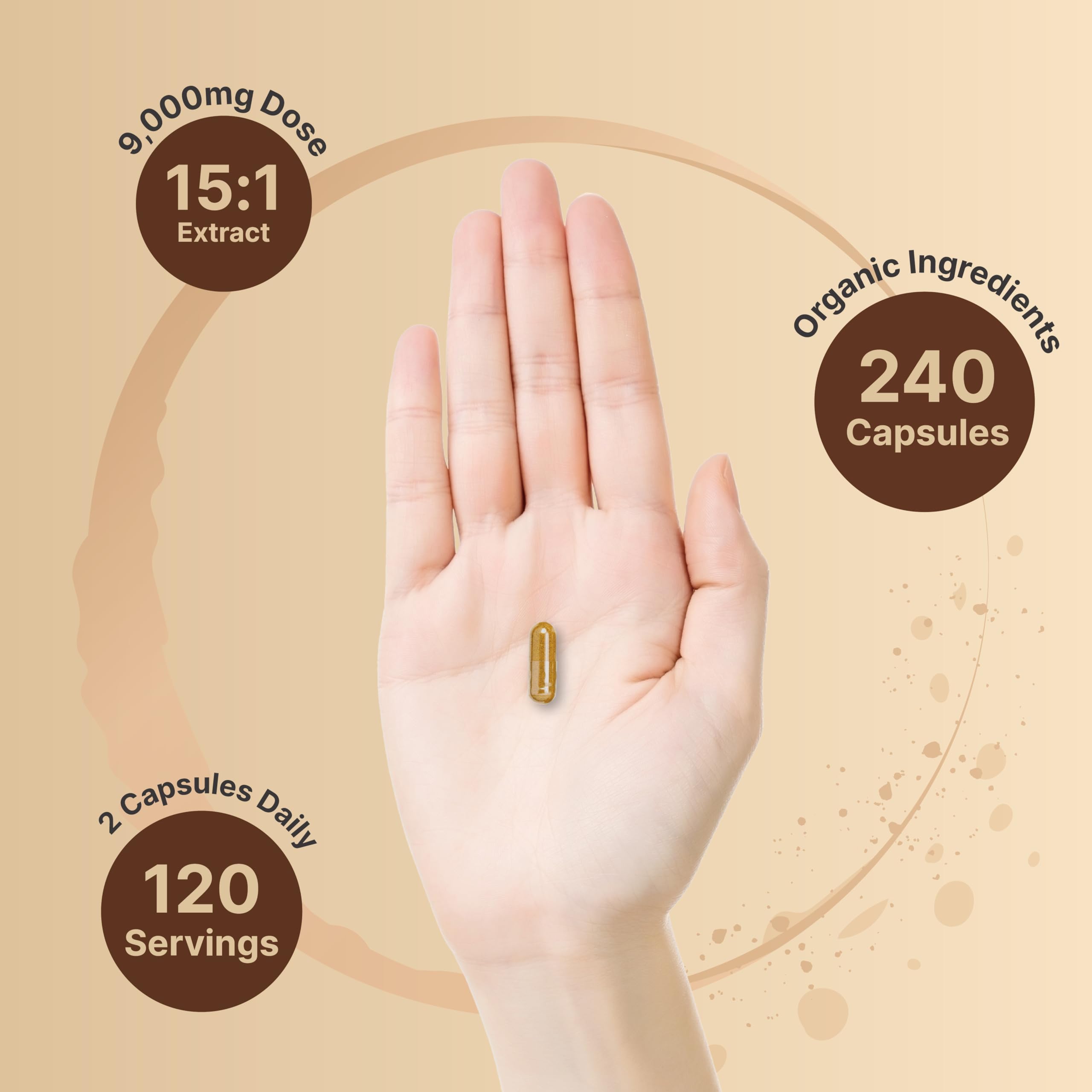 Foto 5 pulgar | Suplemento Natubell Lions Mane Mushroom 9000 Mg 240 Cápsulas - Venta Internacional.