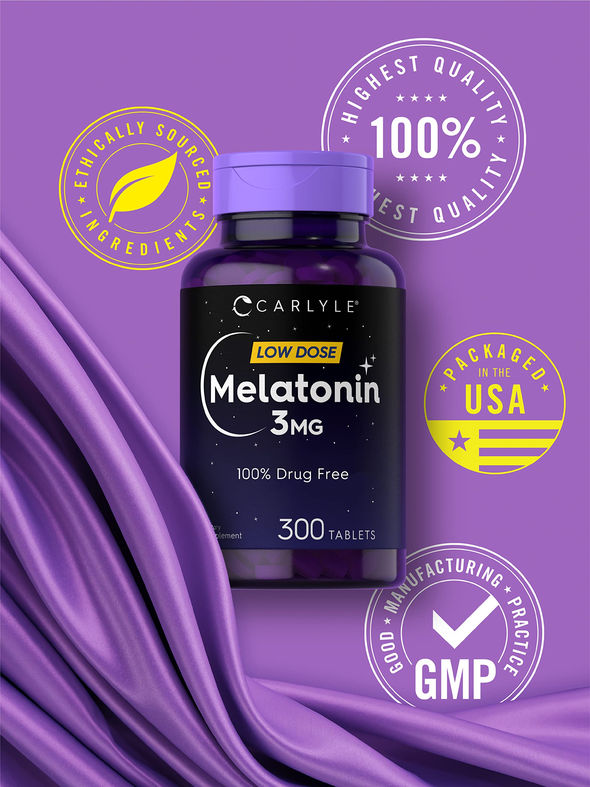 Foto 6 pulgar | Suplemento Carlyle Melatonin 3 Mg 300 Comprimidos Vegetariano - Venta Internacional.