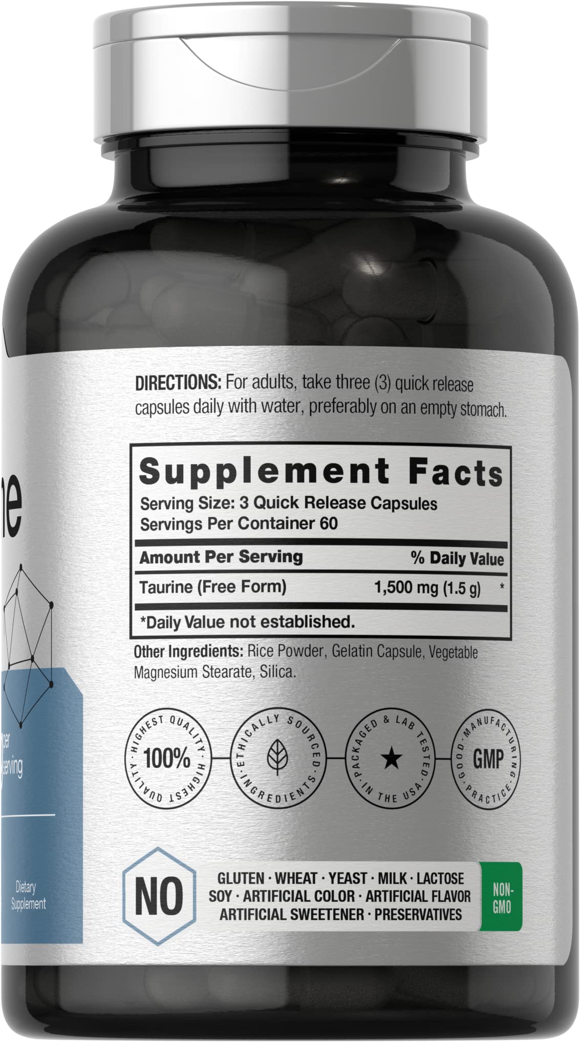 Foto 3 pulgar | Suplemento Horbäach De Taurina, 1500 Mg, Cápsulas, 180 Unidades - Venta Internacional.