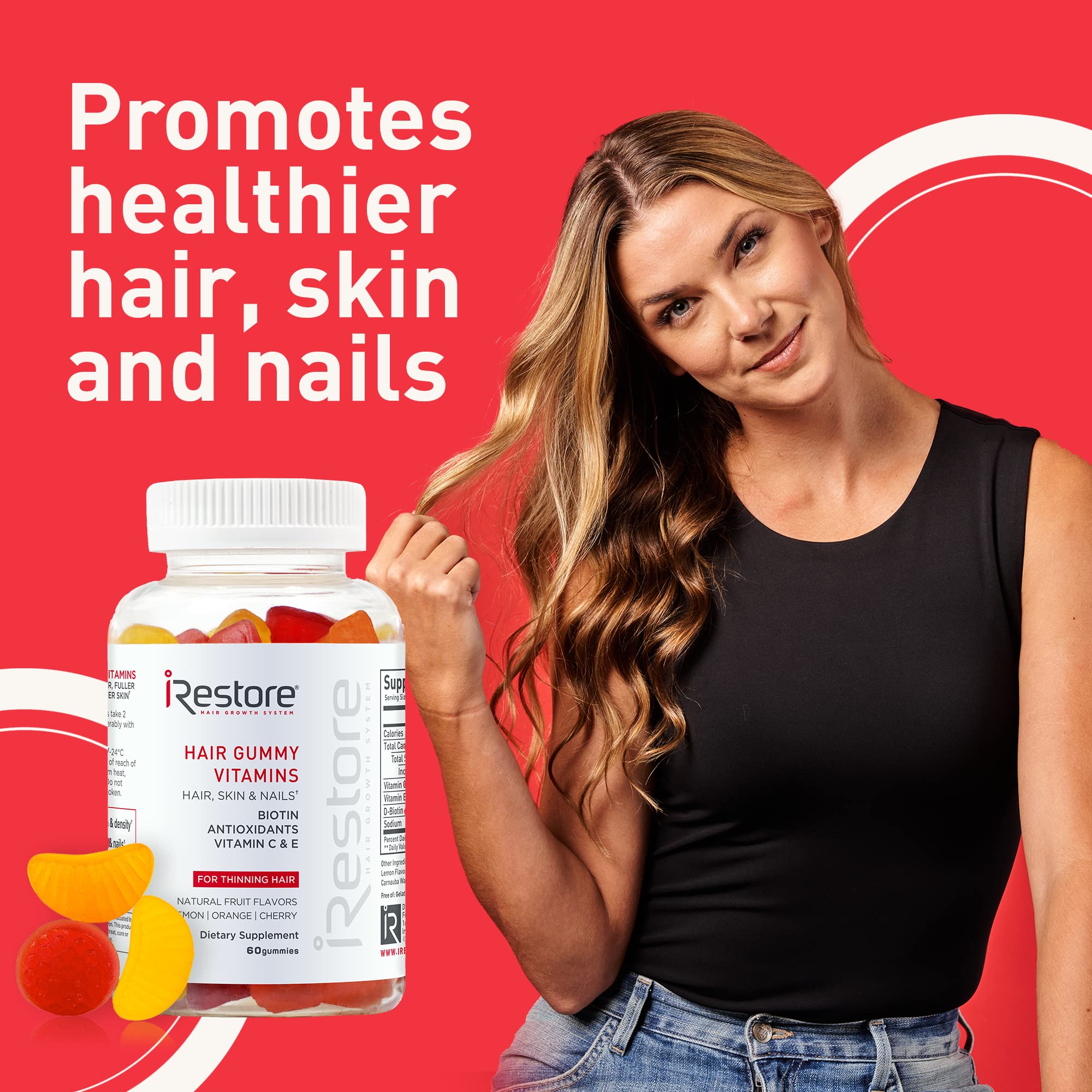 Foto 8 pulgar | Gominolas Para El Cabello Con Vitaminas Irestore Biotin 5000 Mcg Para Mujeres Y Hombres - Venta Internacional.