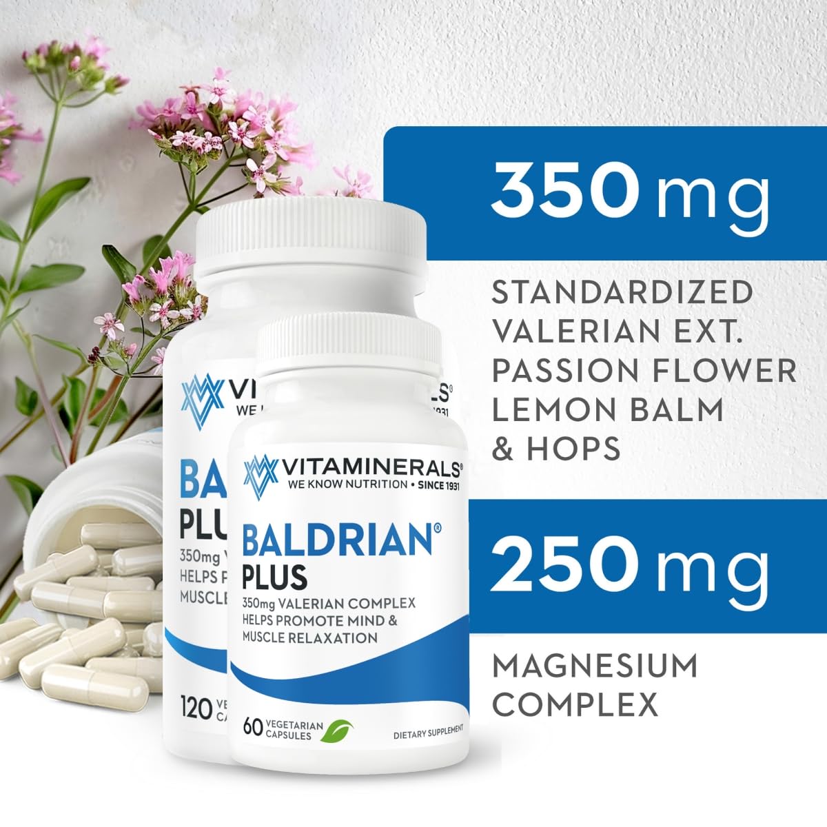 Foto 3 pulgar | Suplemento Vitaminerals 33+ Baldrian  Plus Relaxing 120 Comprimidos - Venta Internacional.