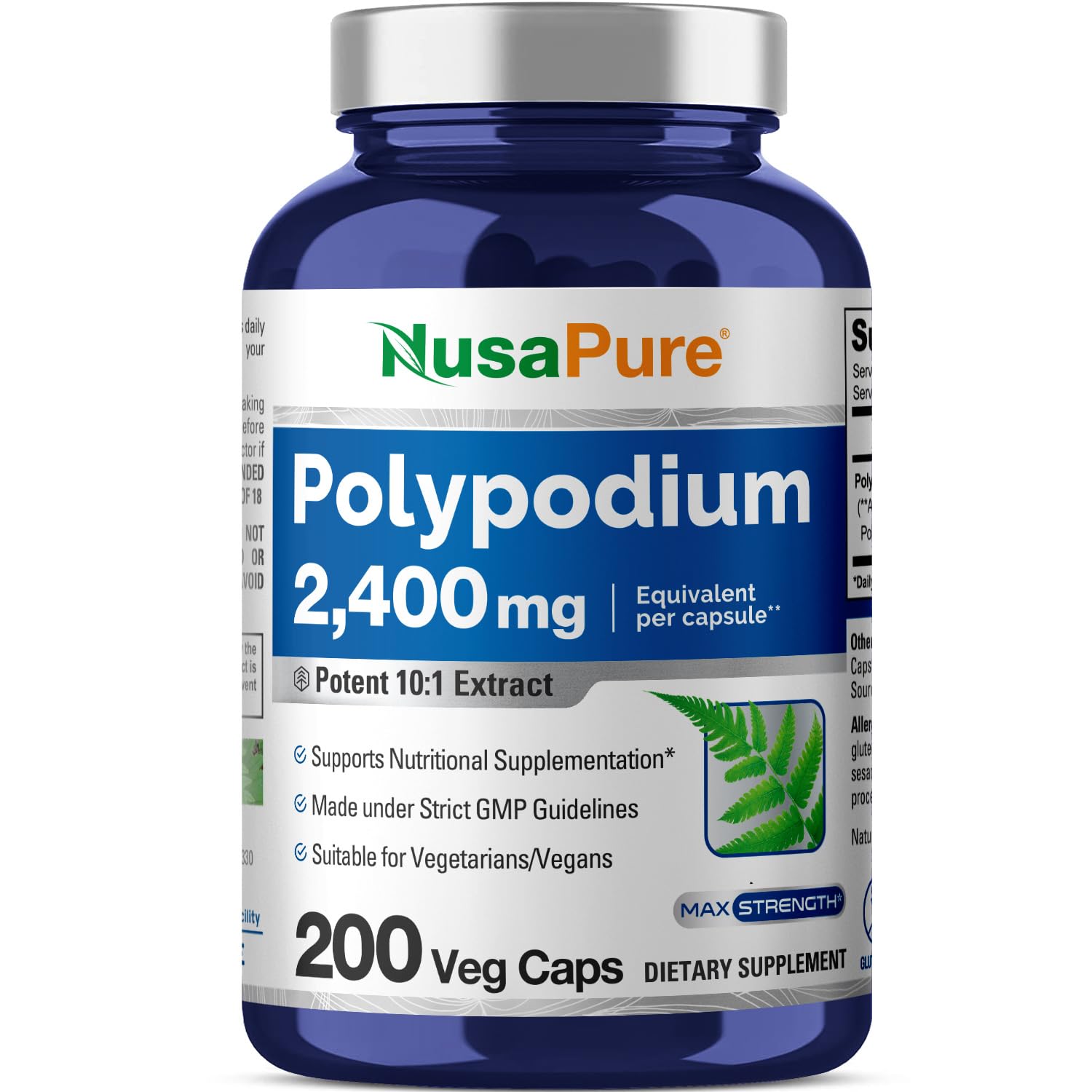 Foto 2 pulgar | Suplemento De Extracto De Nusapure Polypodium Leucotomos 2400 Mg - Venta Internacional.