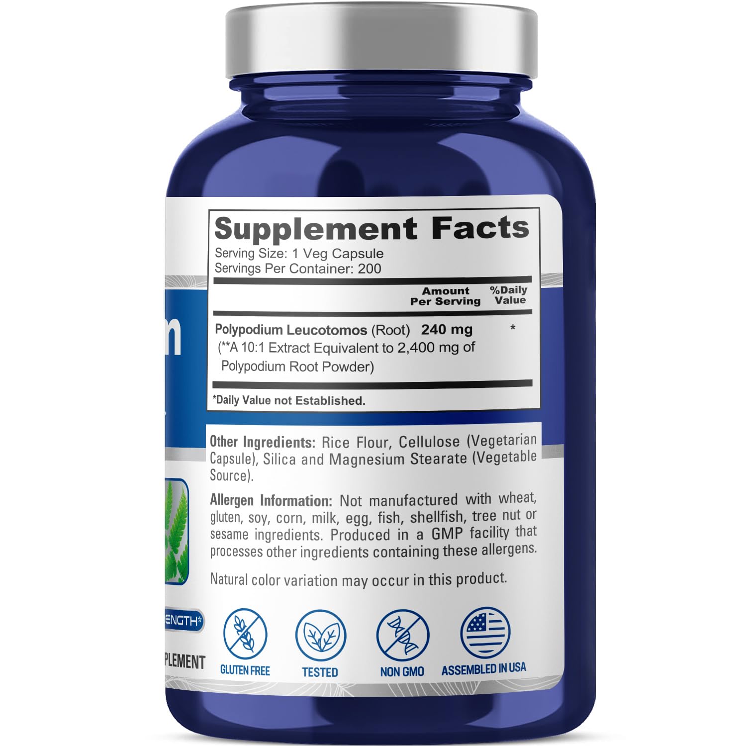 Foto 3 pulgar | Suplemento De Extracto De Nusapure Polypodium Leucotomos 2400 Mg - Venta Internacional.