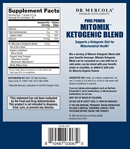 Foto 4 pulgar | Suplemento Dr. Mercola Mitomix, Mezcla Cetogénica, 105 G, 30 Porciones - Venta Internacional.