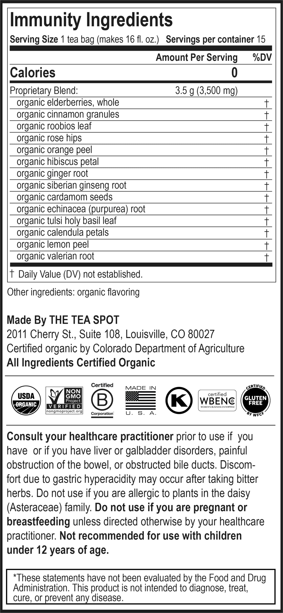 Foto 8 pulgar | Tea The Tea Spot Organic Immunity Con Vitamina C Natural 15 Ba - Venta Internacional.