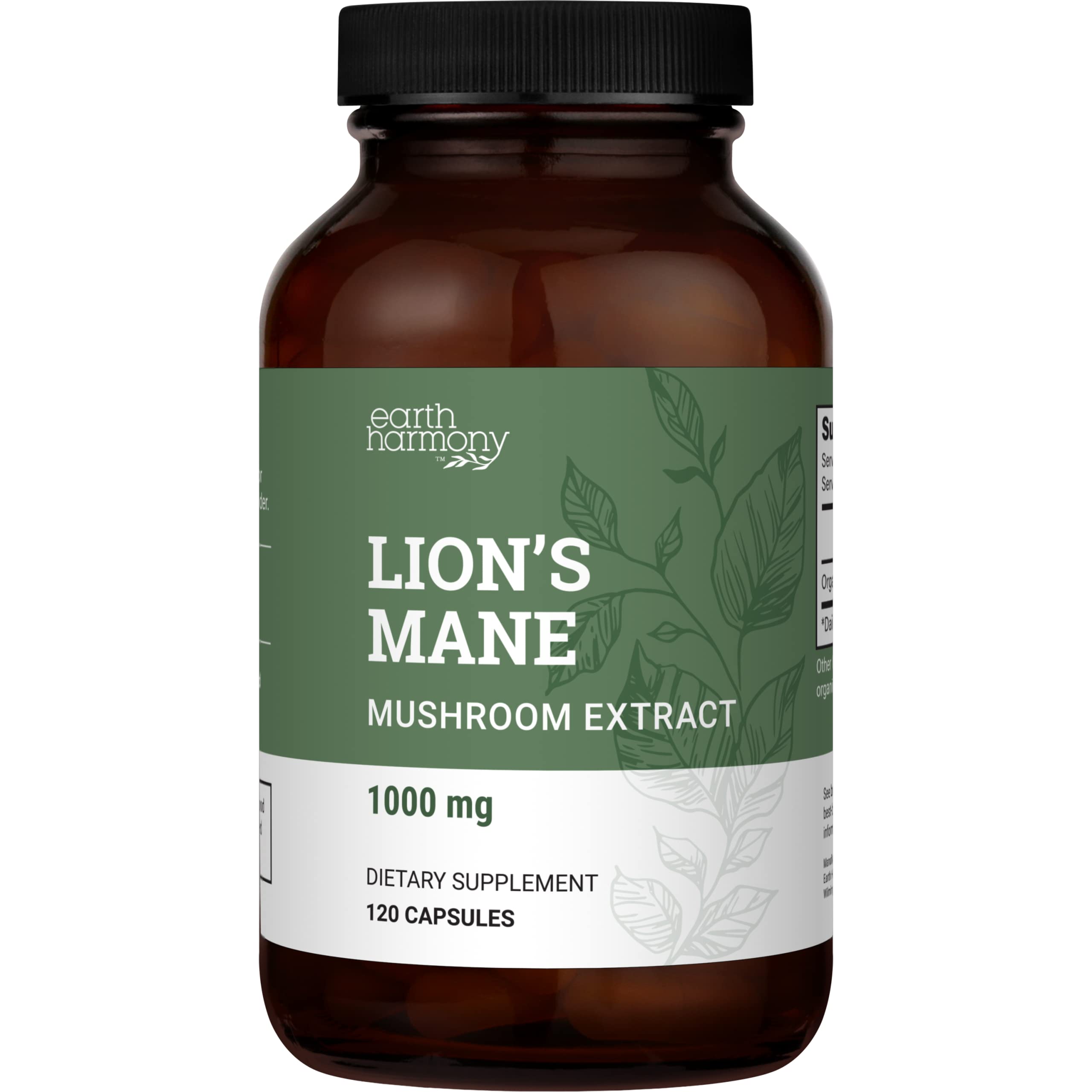Foto 2 pulgar | Suplemento Earth Harmony Naturals Organic Lions Mane 1000 Mg - Venta Internacional.