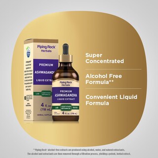 Foto 4 | Suplemento: Extracto Líquido De Raíz De Ashwagandha Piping Rock, 120 Ml - Venta Internacional.