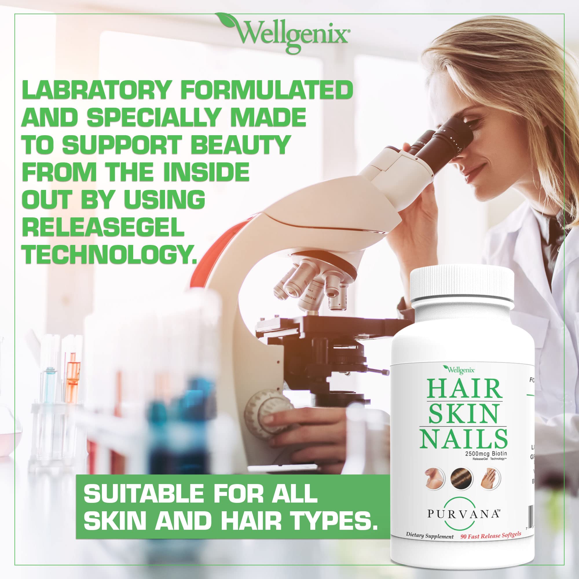 Foto 6 | Suplemento Wellgenix Purvana Para Cabello, Piel Y Uñas Con Un 90% De Suavidad - Venta Internacional.