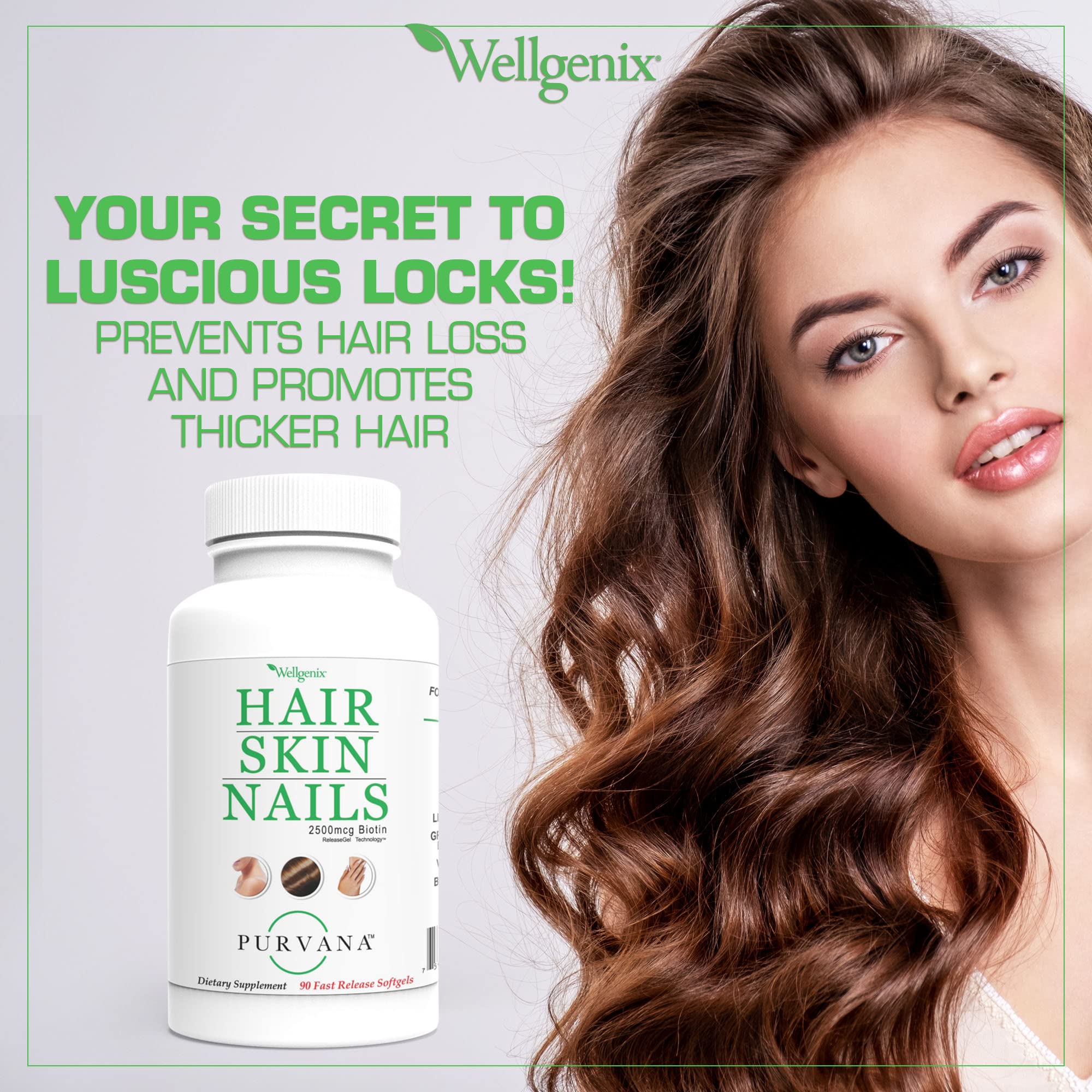 Foto 8 pulgar | Suplemento Wellgenix Purvana Para Cabello, Piel Y Uñas Con Un 90% De Suavidad - Venta Internacional.