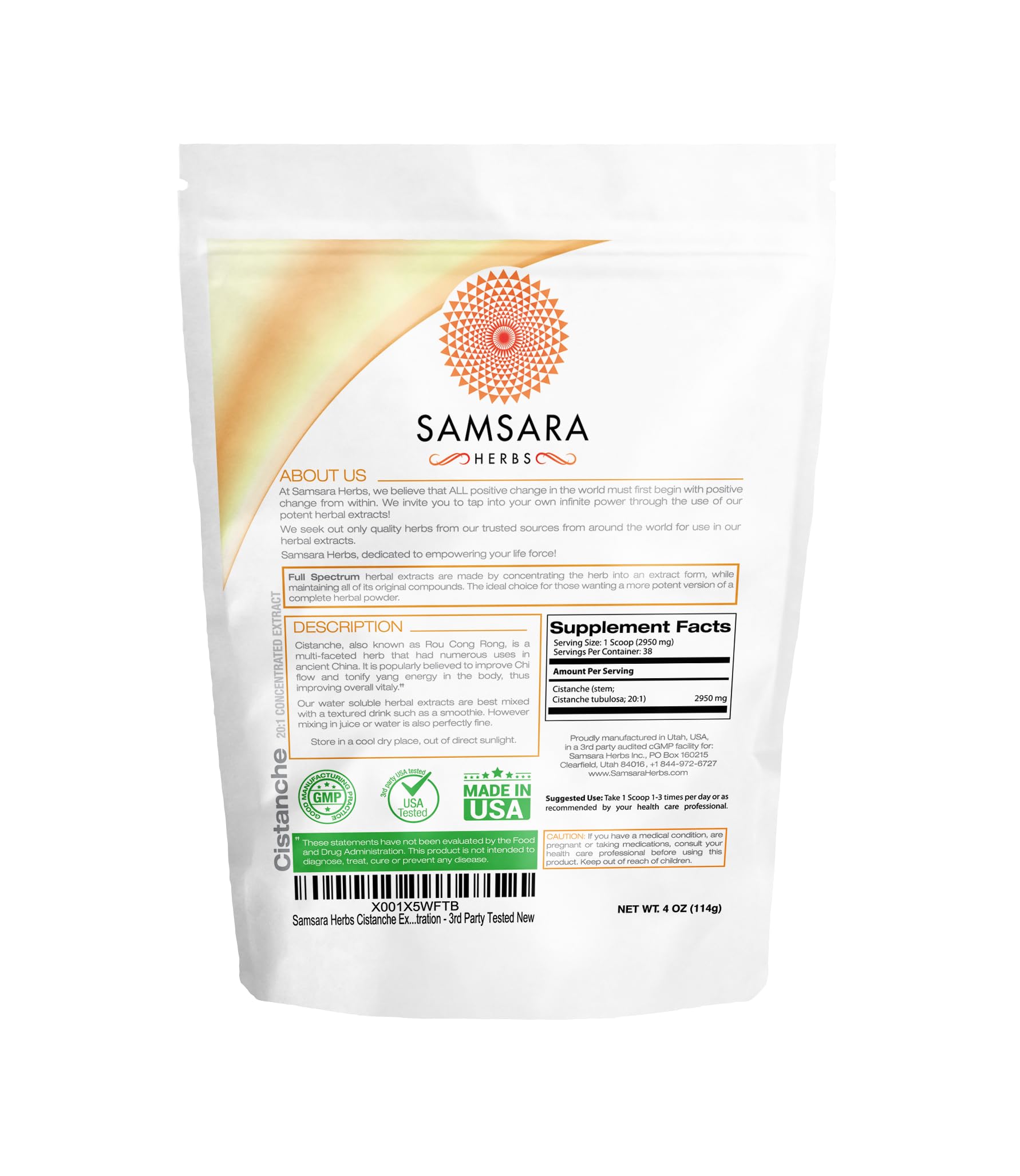 Foto 3 pulgar | Suplemento De Extracto De Cistanche De Samsara Herbs En Polvo, 120 Ml - Venta Internacional.