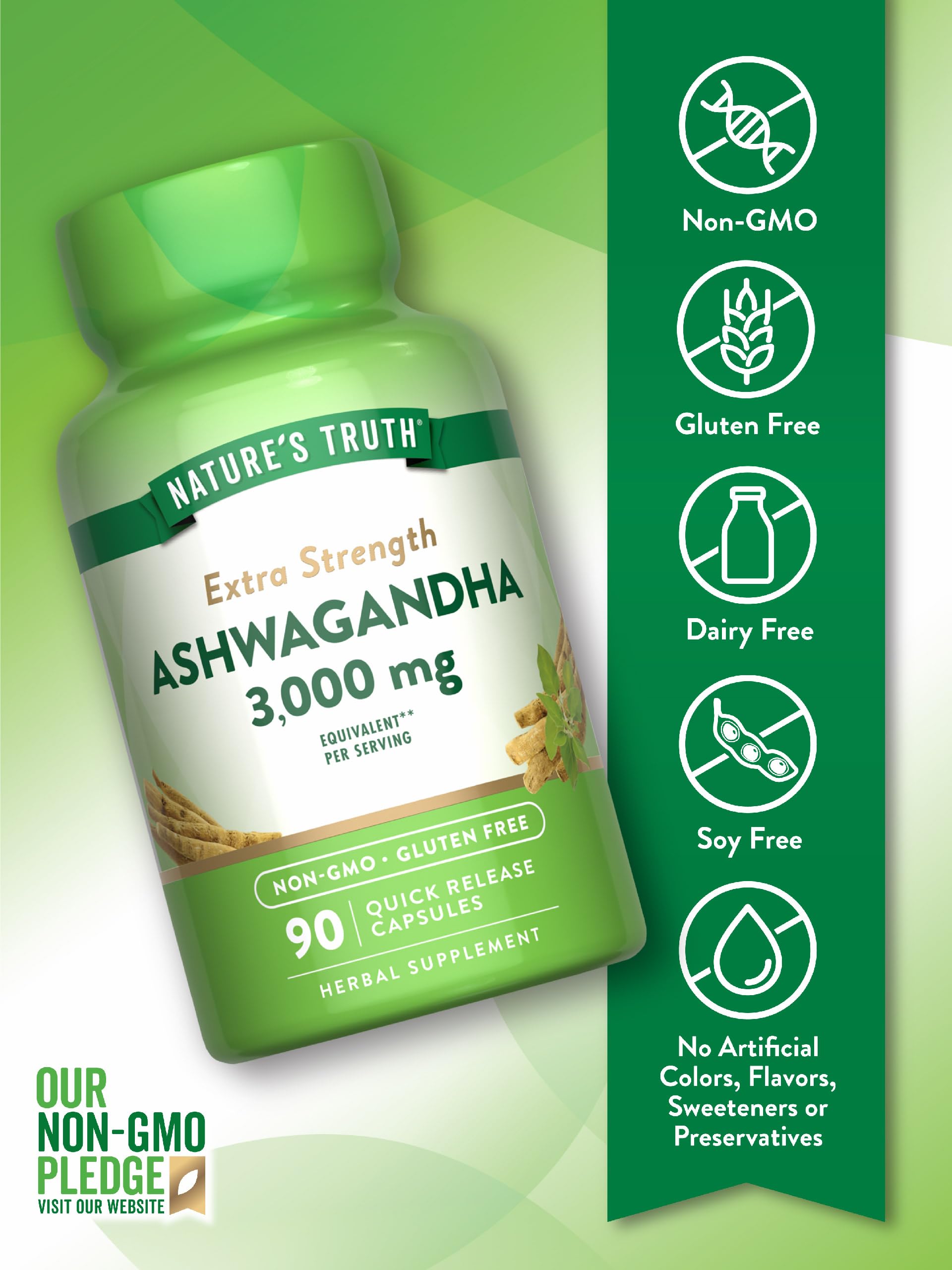 Foto 4 pulgar | Suplemento Nature's Truth, Cápsulas De Ashwagandha, 3000 Mg, 90 Unidades - Venta Internacional.