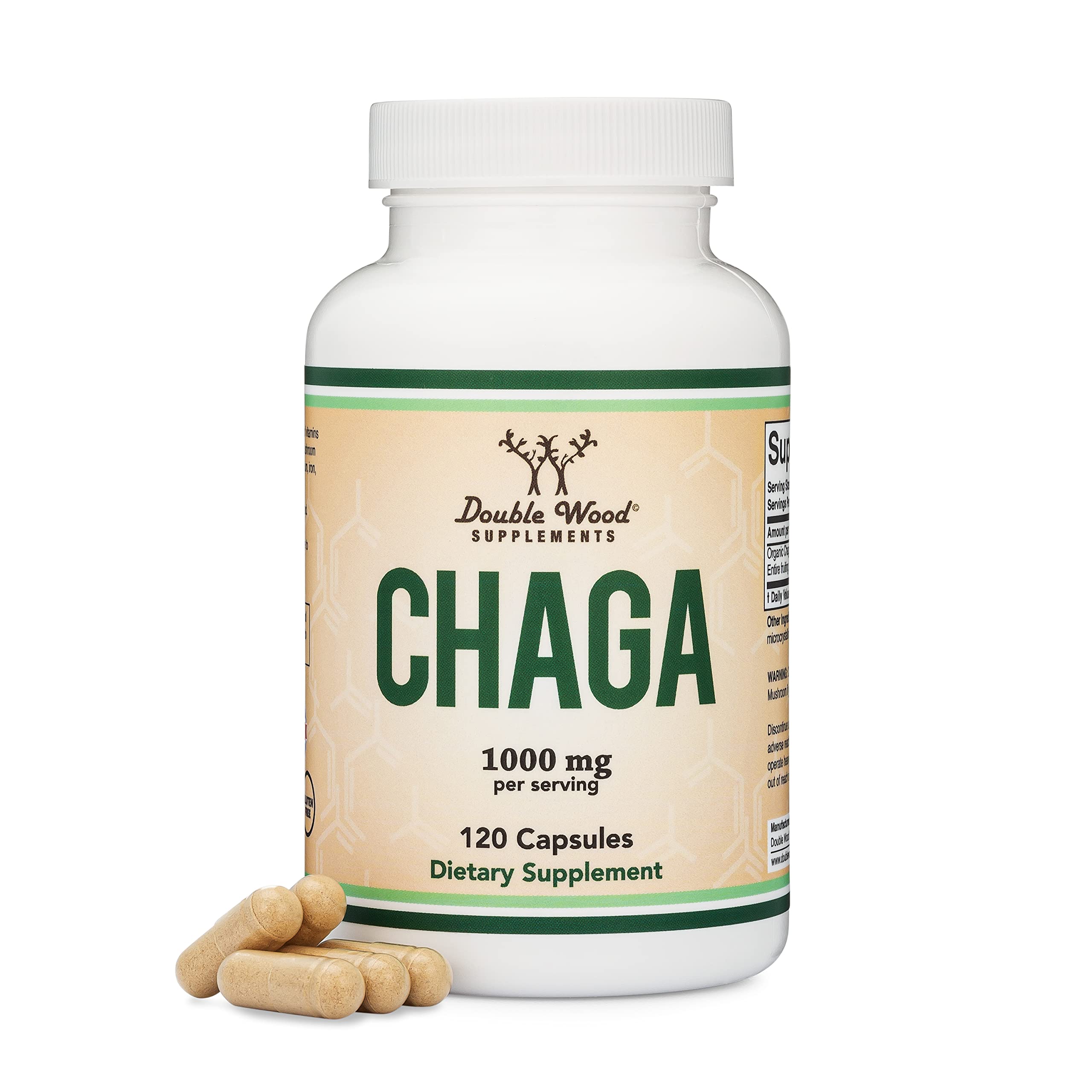 Foto 2 pulgar | Cápsulas De Hongos Chaga Double Wood, 120 Unidades (1 G) - Venta Internacional.