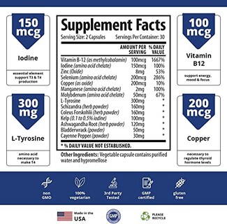 Foto 3 | Suplemento Thyroid Support 1 Body Energy Focus, Suministro De 30 Días - Venta Internacional.