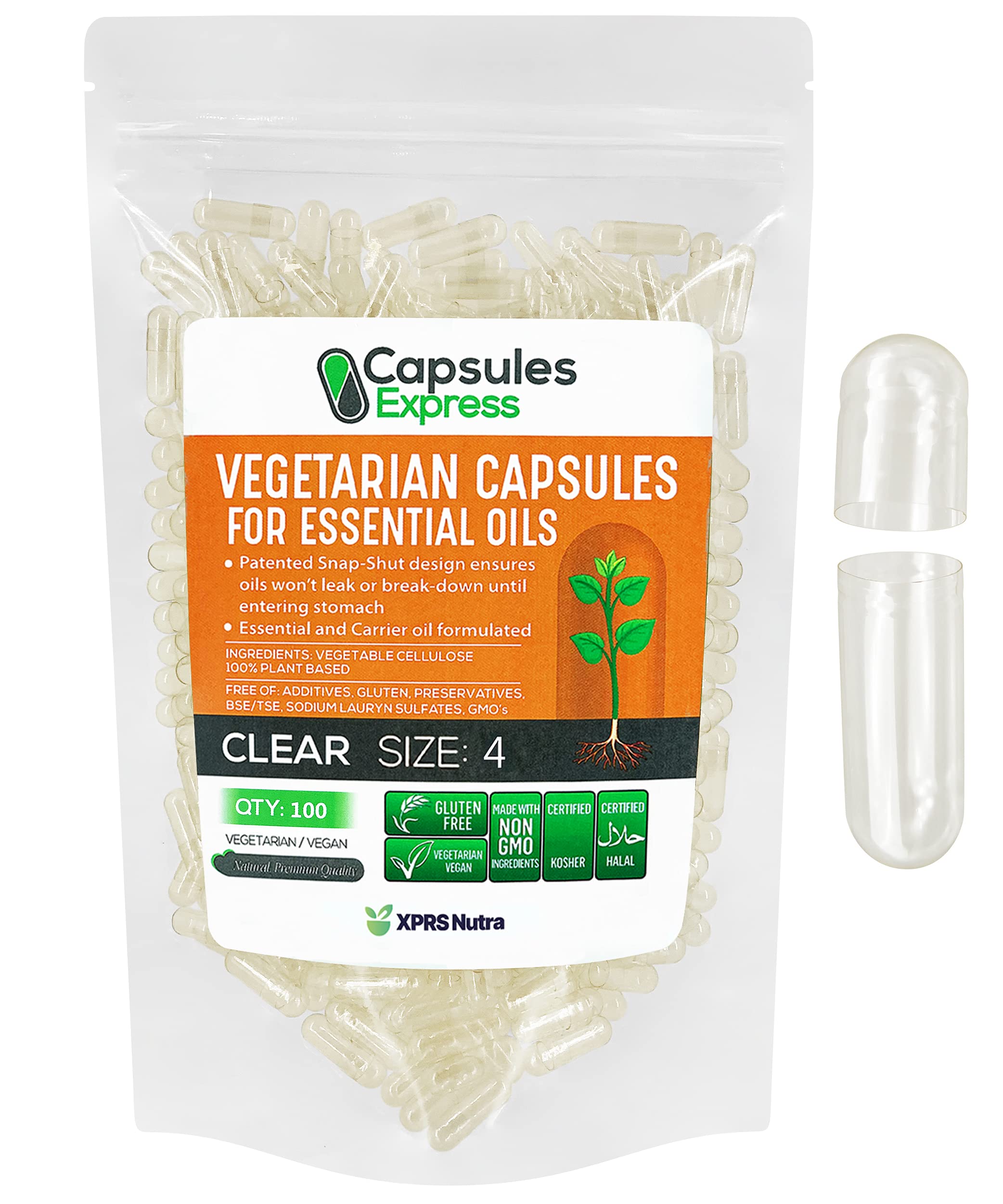 Foto 2 pulgar | Cápsulas Veganas Vacías Xprs Nutra Tamaño 4, 100 Unidades - Venta Internacional.