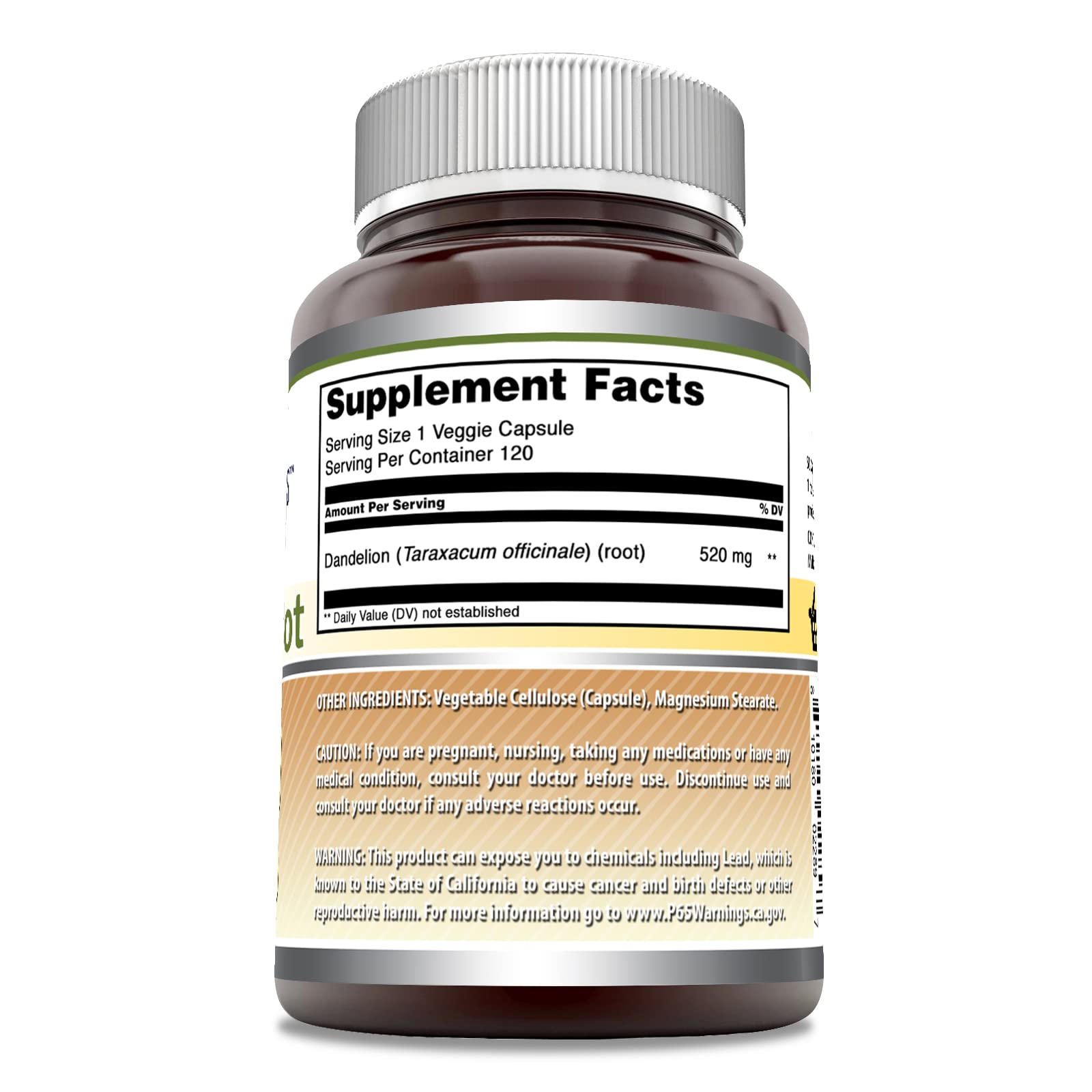 Foto 4 pulgar | Suplemento Amazing Formulas: Raíz De Diente De León, 520 Mg, 120 Cápsulas - Venta Internacional.