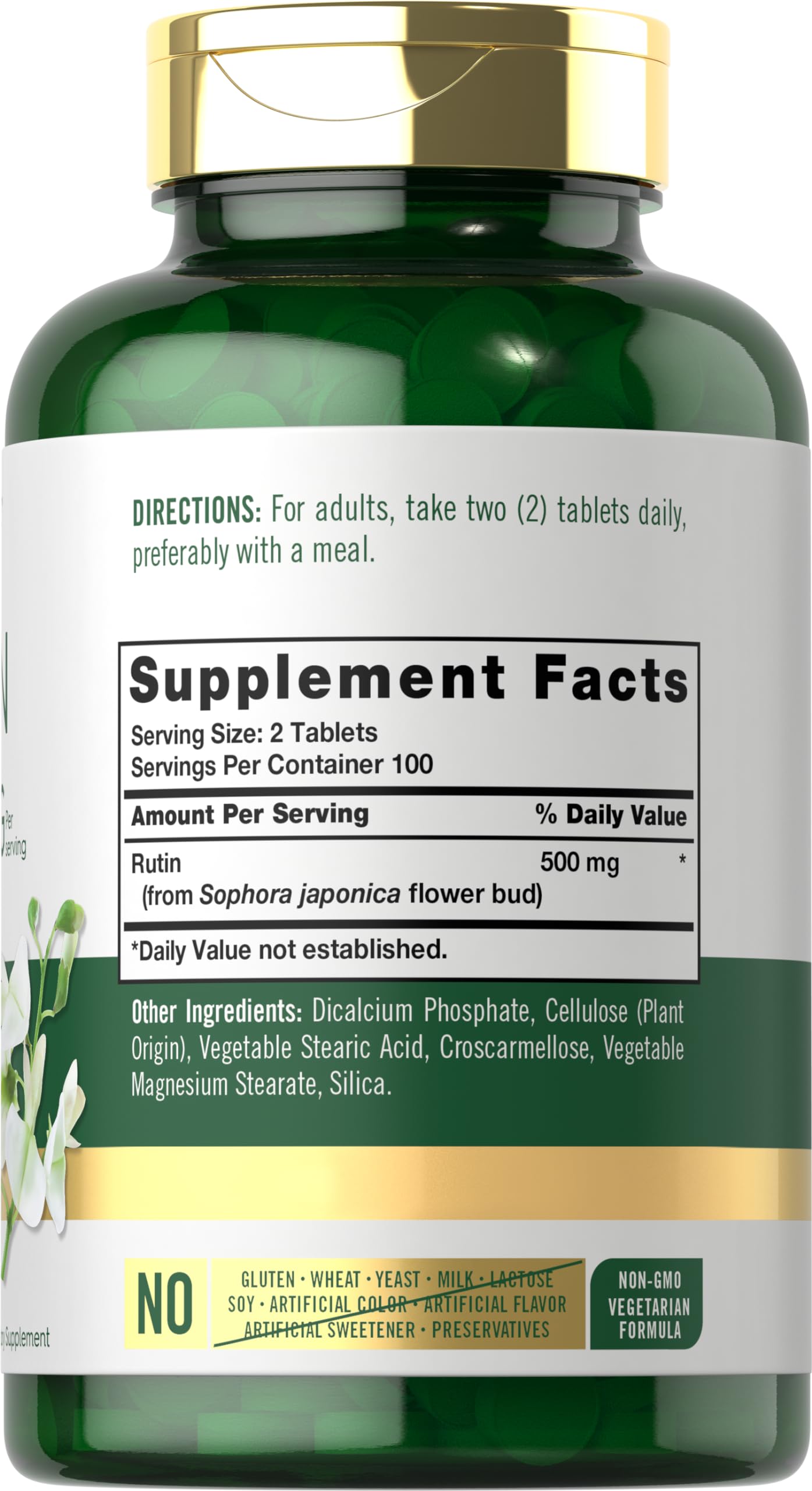 Foto 3 pulgar | Suplemento Carlyle Rutin 500 Mg 200 Tabletas Vegetariano - Venta Internacional.