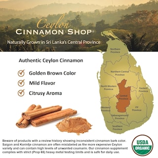Foto 5 | Suplemento Ceylon Cinnamon Shop Organic 90 Cápsulas 500 Mg - Venta Internacional.