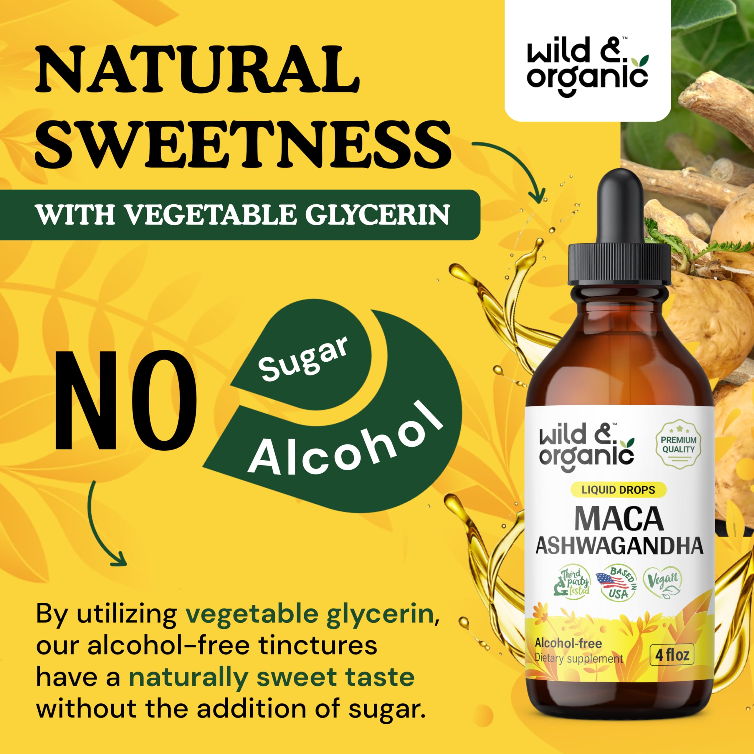 Foto 6 | Suplementos De Maca Ashwagandha Salvaje Y Orgánica, 120 Ml, Sin Alcohol - Venta Internacional.