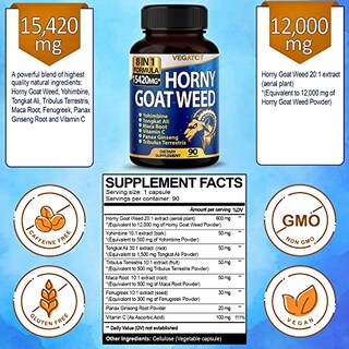 Foto 2 | Suplemento Vegatot Horny Goat Weed 15420 Mg 90 Cápsulas - Venta Internacional.