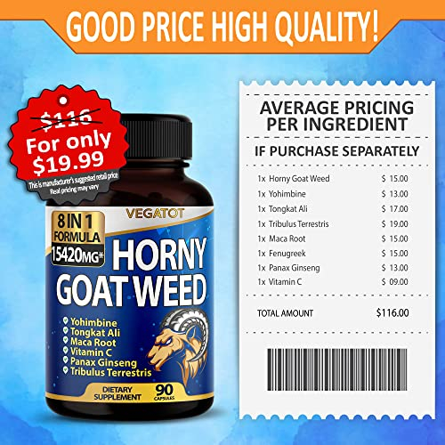 Foto 6 pulgar | Suplemento Vegatot Horny Goat Weed 15420 Mg 90 Cápsulas - Venta Internacional.