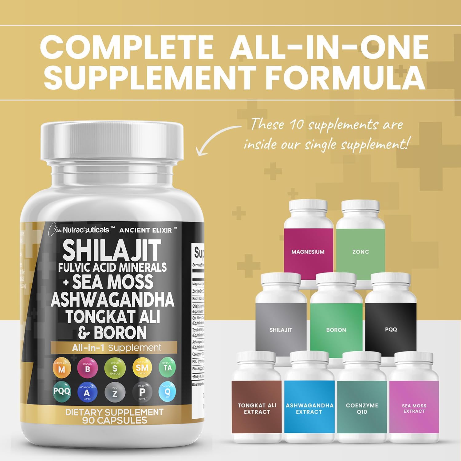 Foto 2 | Suplemento De 10.000 Mg De Shilajit De Clean Nutraceuticals Con Musgo Marino - Venta Internacional.