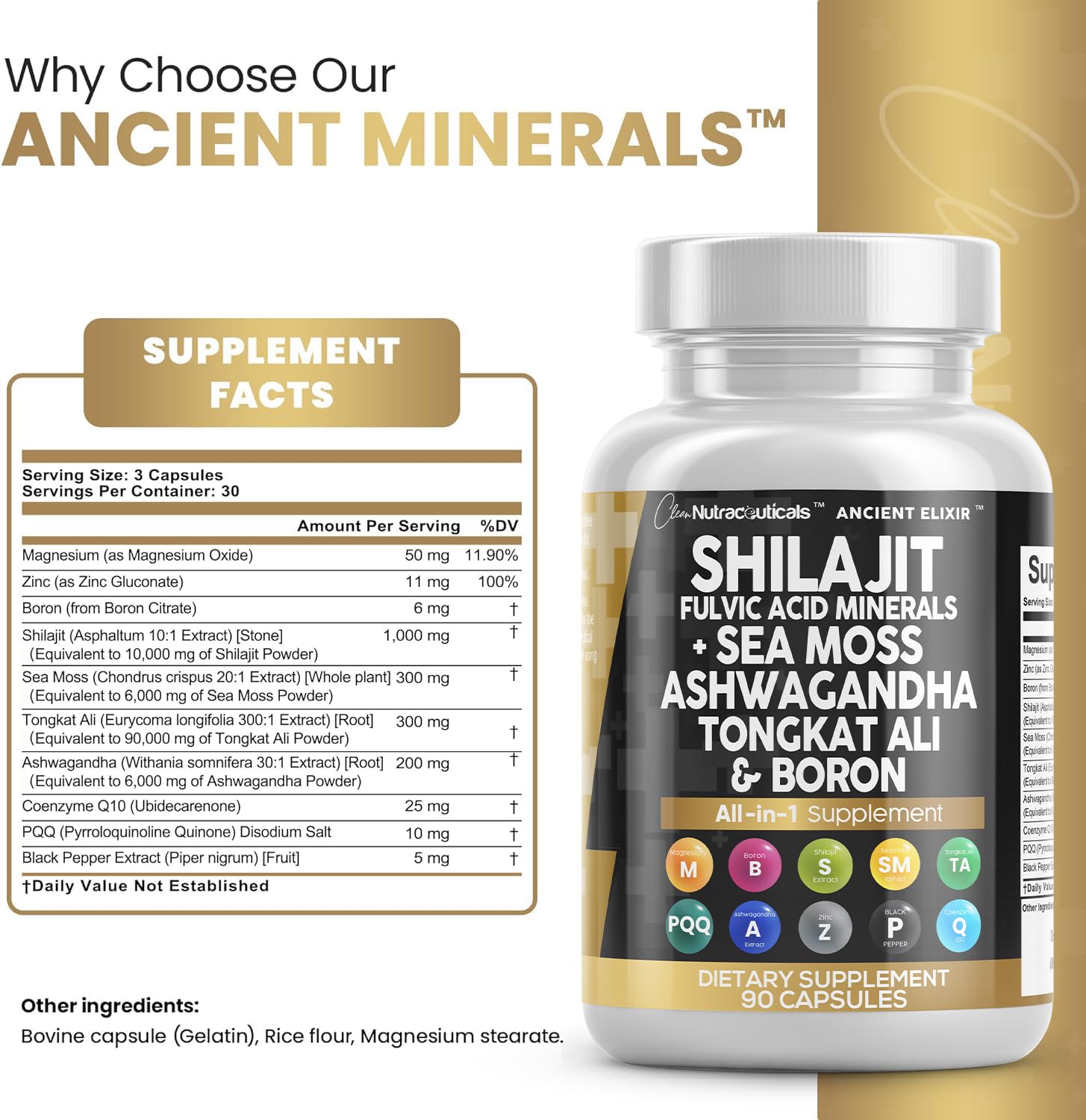 Foto 5 pulgar | Suplemento De 10.000 Mg De Shilajit De Clean Nutraceuticals Con Musgo Marino - Venta Internacional.